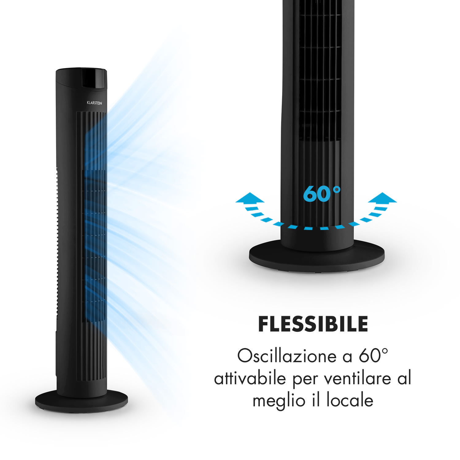 Skyscraper 2G Ventilatore A Colonna 40W Aroma Telecomando Nero Nero