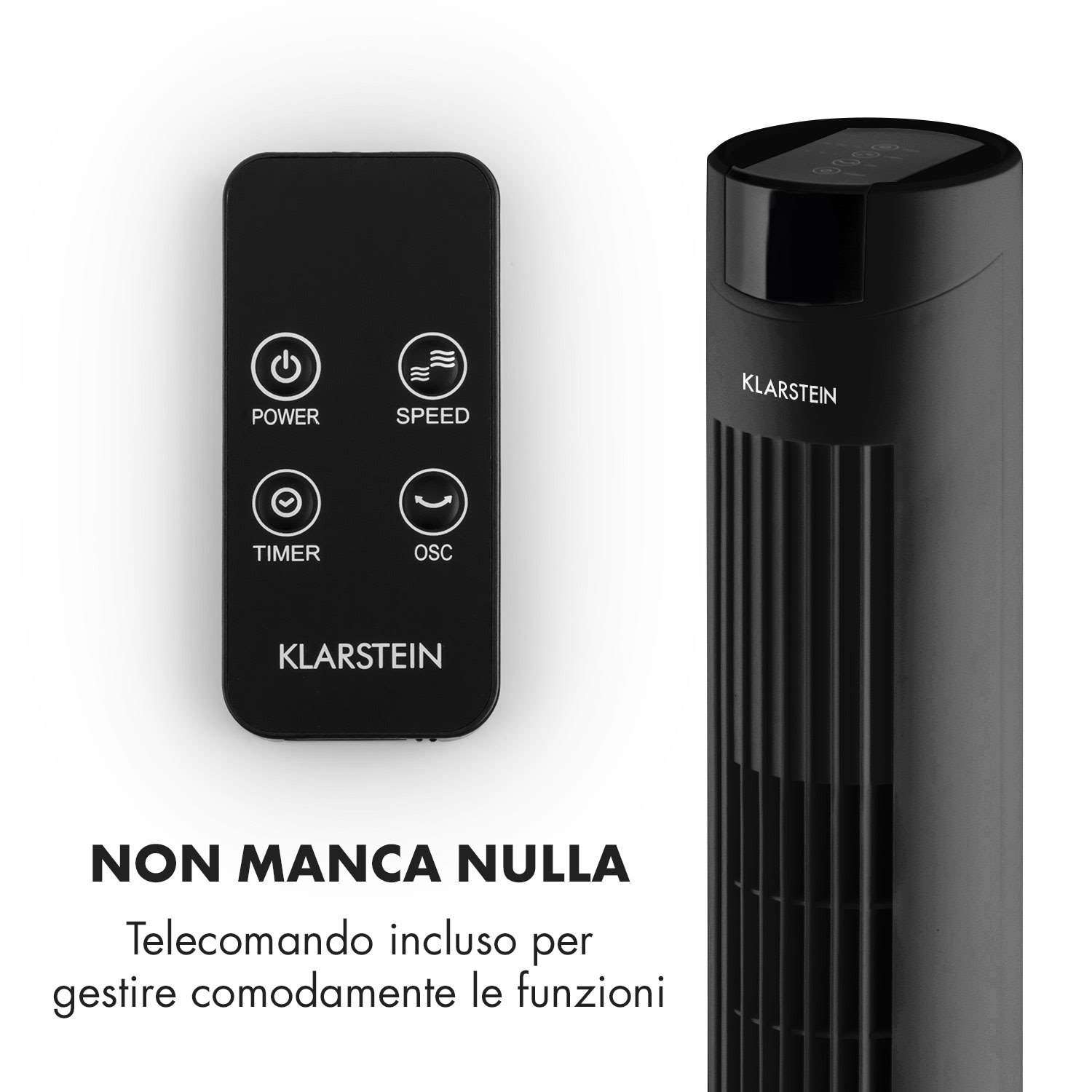 Skyscraper 2G Ventilatore A Colonna 40W Aroma Telecomando Nero Nero