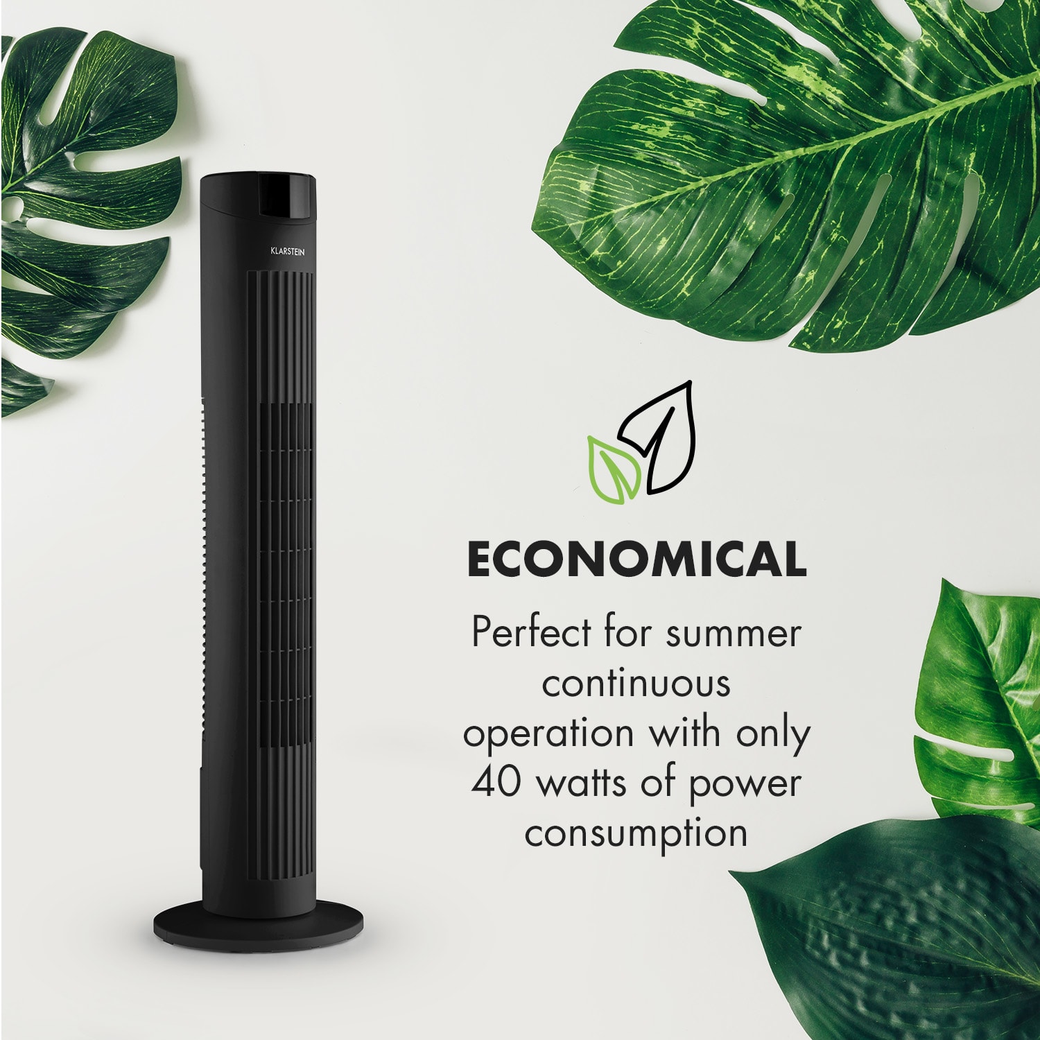 Skyscraper 2G, wentylator kolumnowy, 40 W, panel dotykowy, pilot zdalnego sterowania, kolor czarny Czarny
