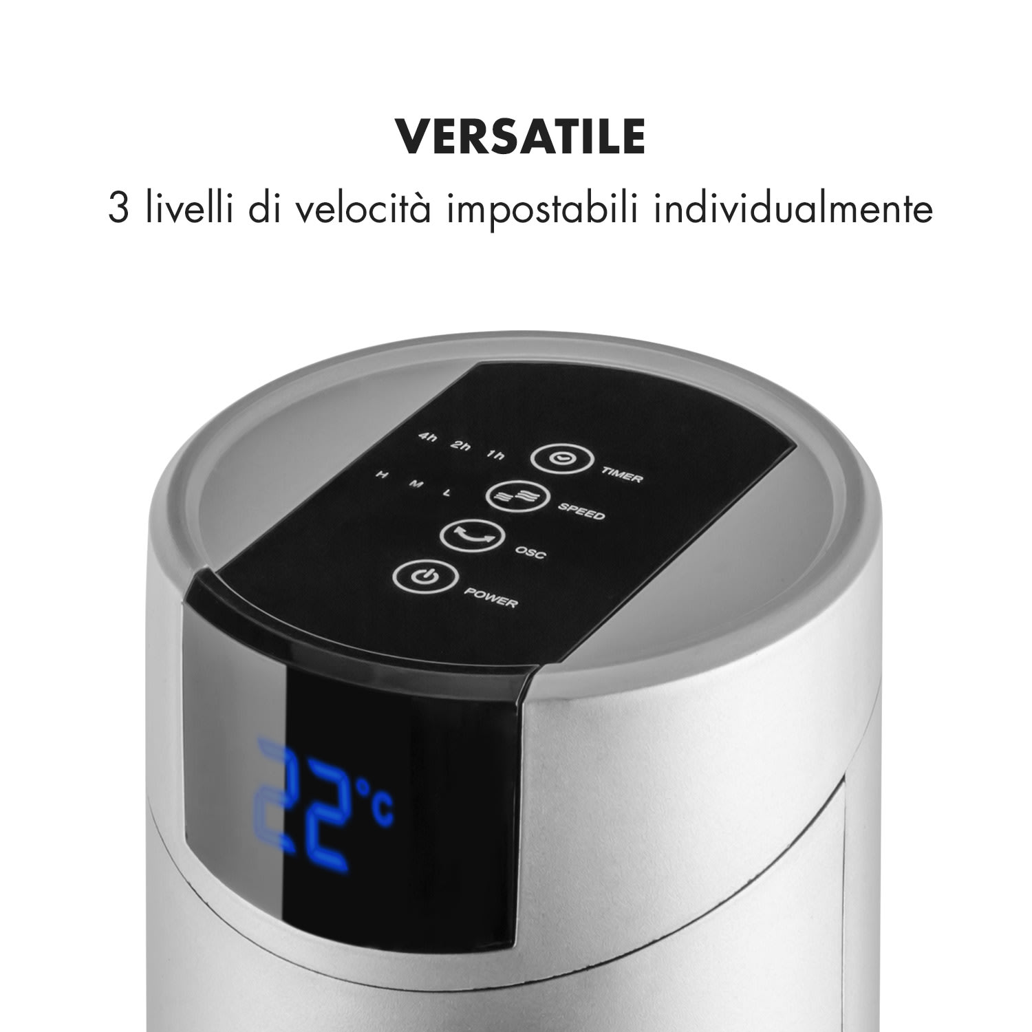 Skyscraper 2G Ventilatore A Colonna 40W Aroma Telecomando Argento 