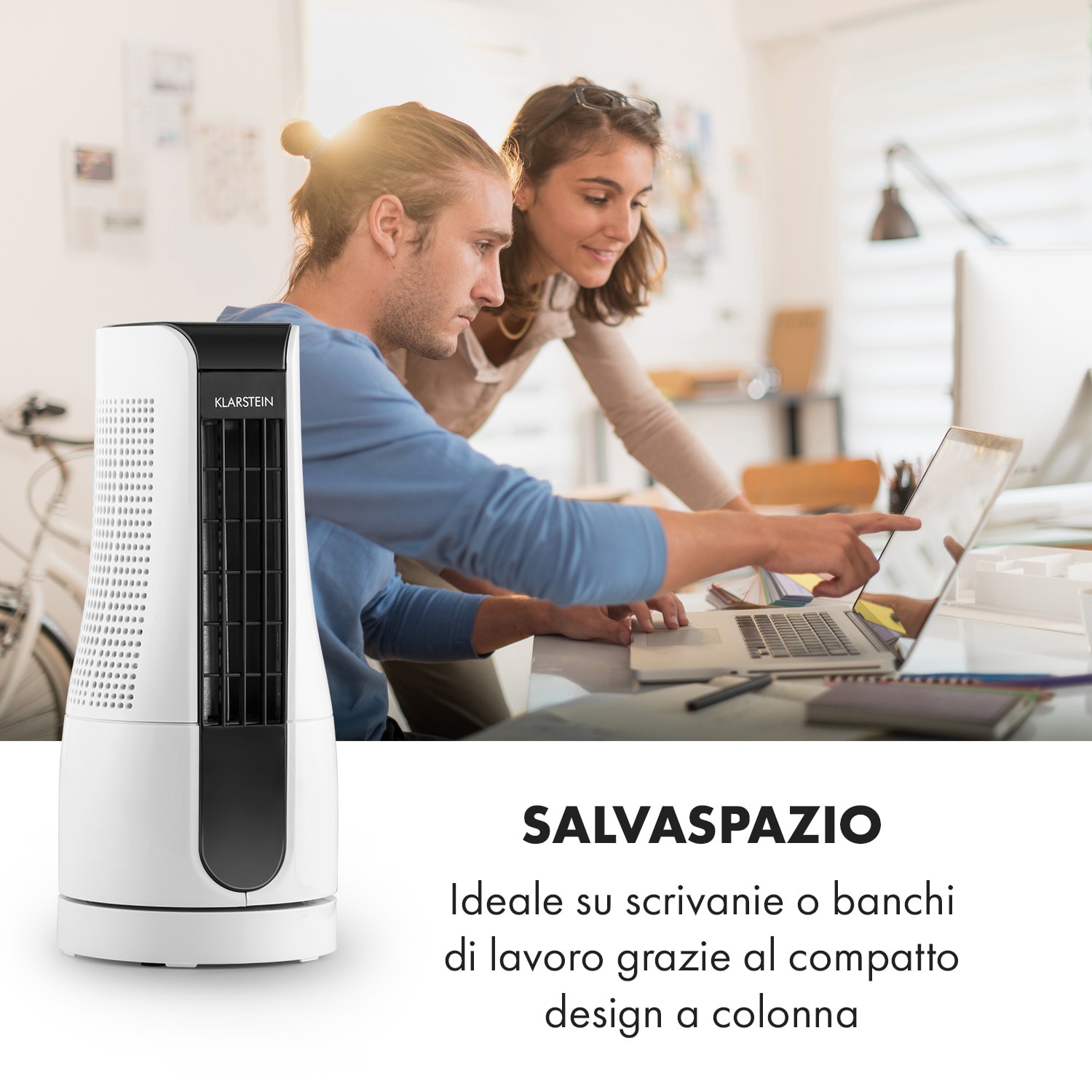 Skyscraper Office Ventilatore da Tavolo 16W Touch Bianco Bianco
