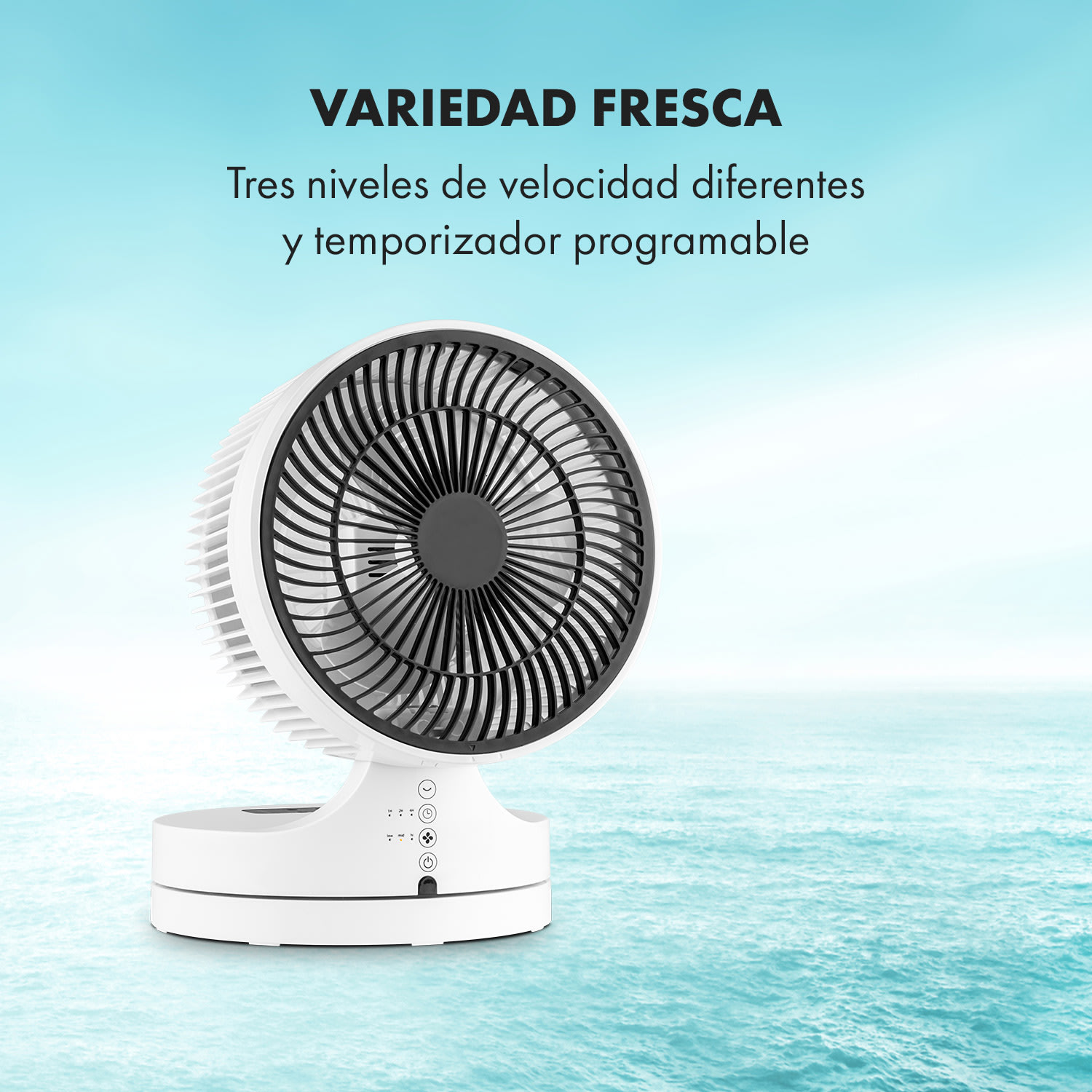 Touchstream WH Ventilador de mesa 45W Panel táctil Mando a distancia Blanco