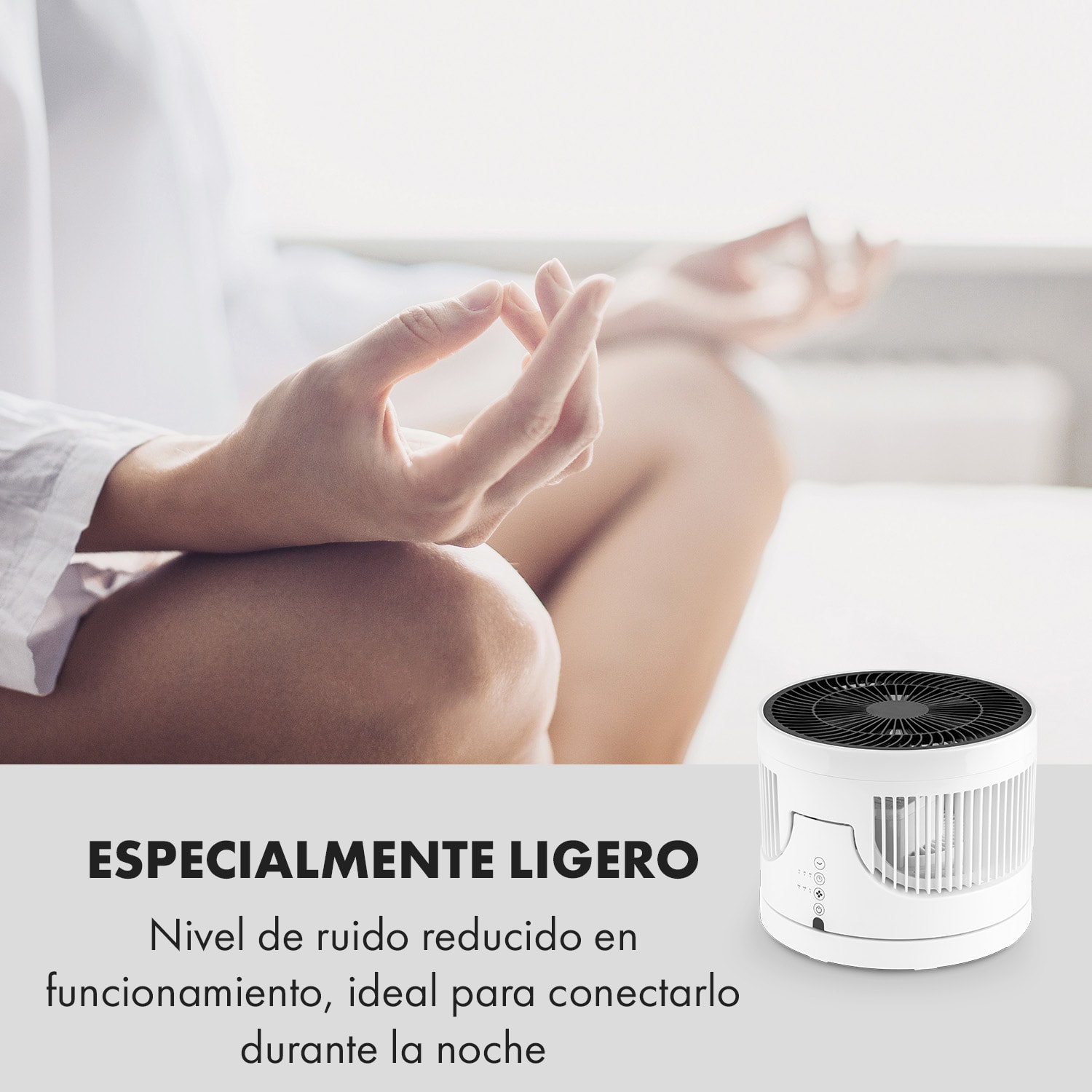 Touchstream WH Ventilador de mesa 45W Panel táctil Mando a distancia Blanco
