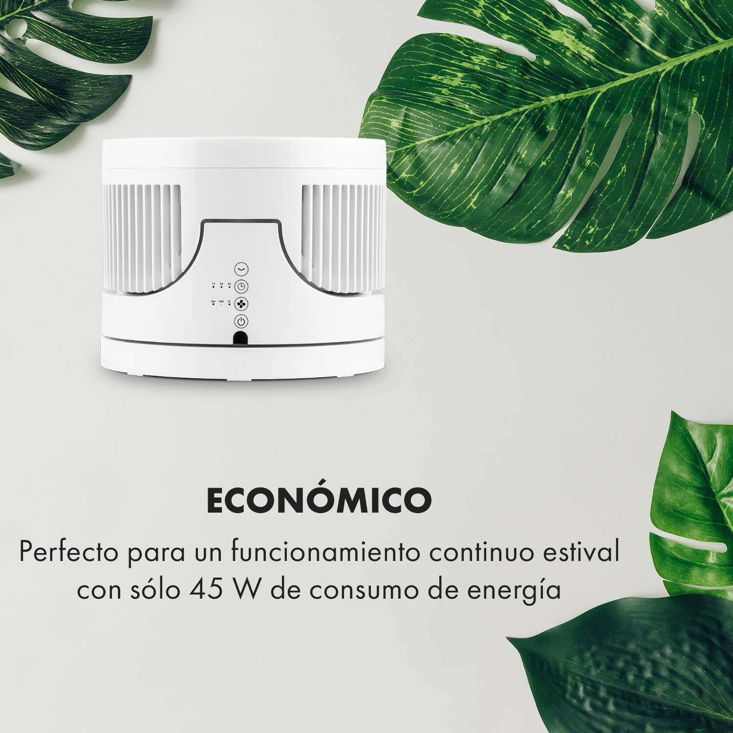 Touchstream WH Ventilador de mesa 45W Panel táctil Mando a distancia Blanco