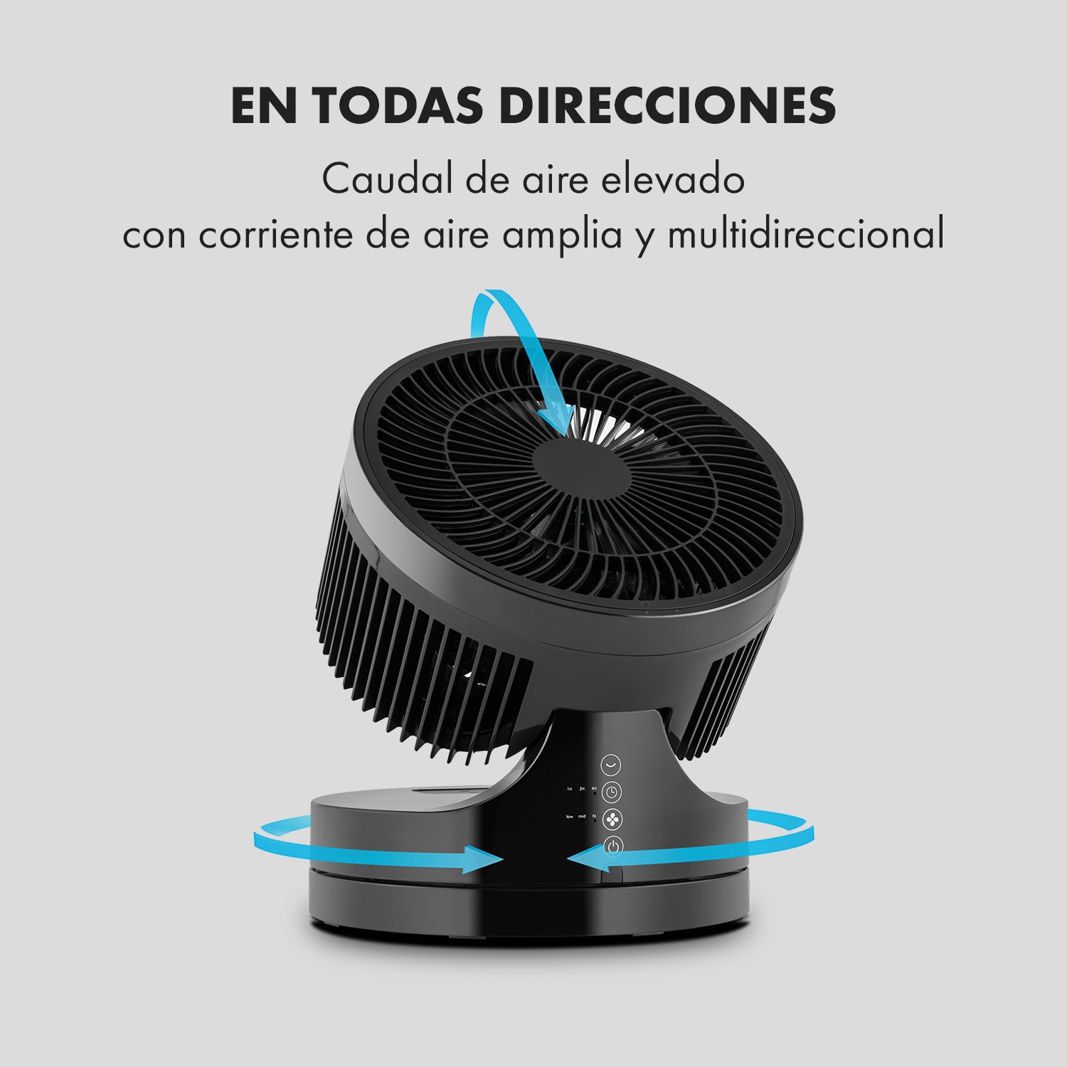 Touchstream BK ventilador de pie base de suelo 45W panel táctil mando Negro