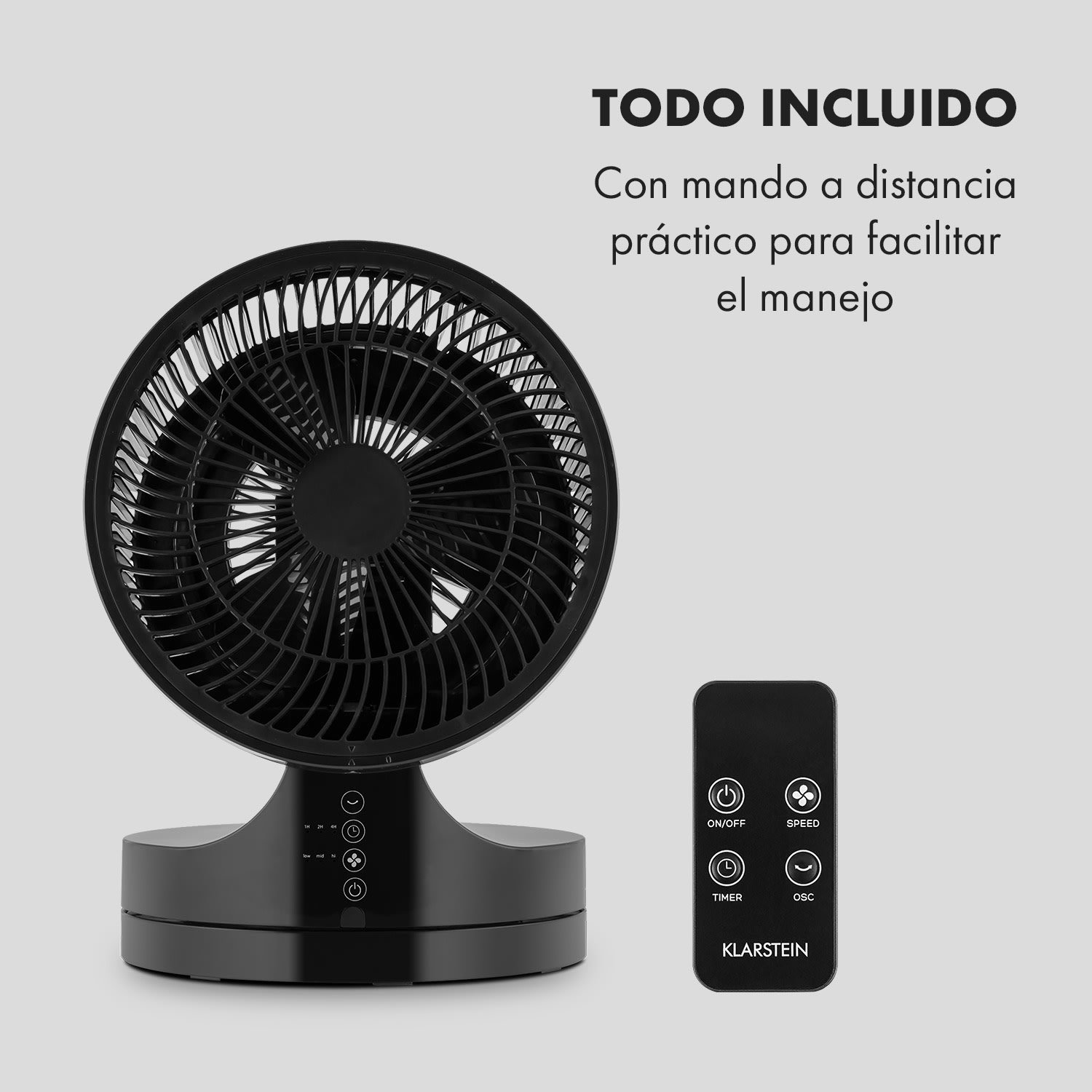 Touchstream BK ventilador de pie base de suelo 45W panel táctil mando Negro
