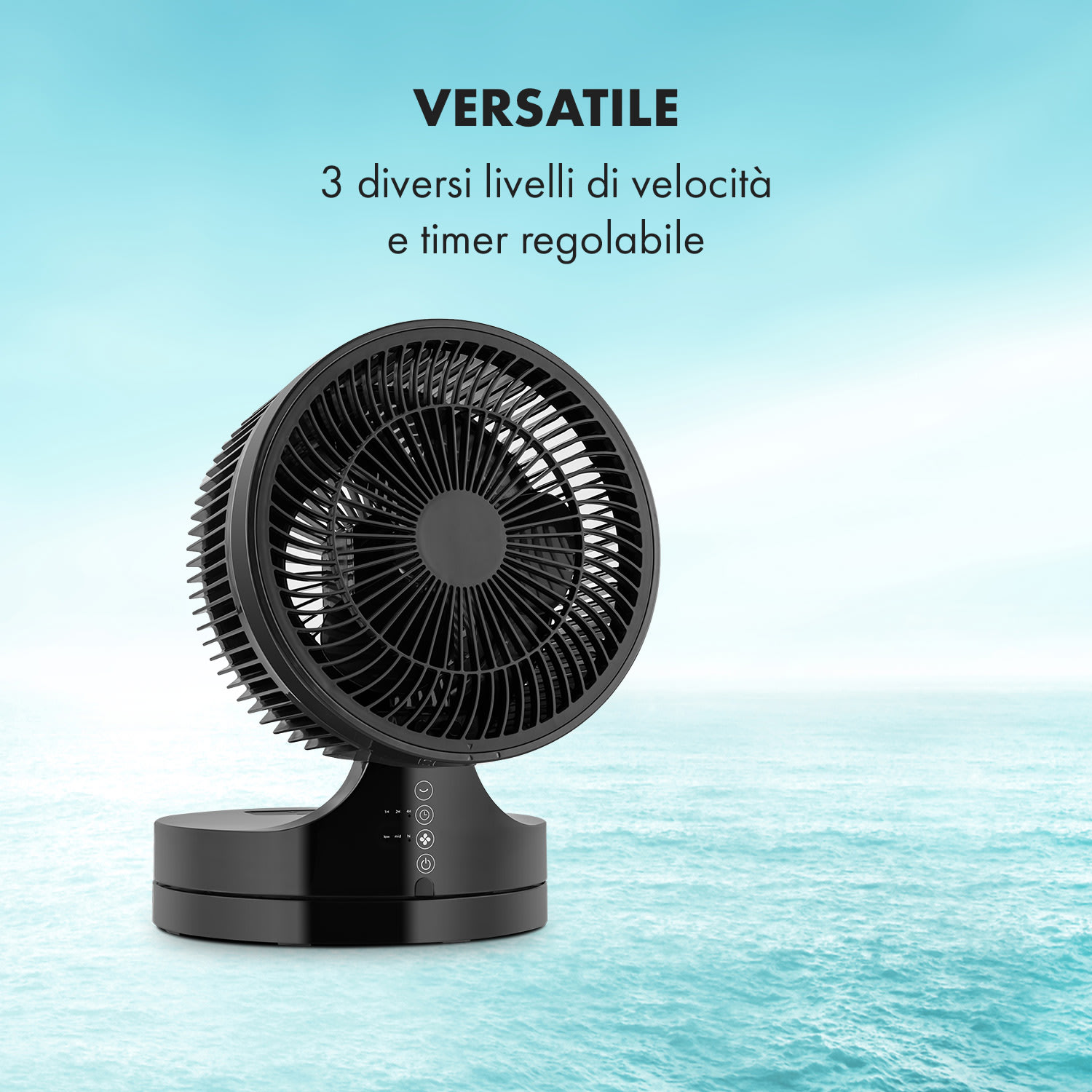 Touchstream Ventilatore A Piantana 45W Touch Telecomando Nero 