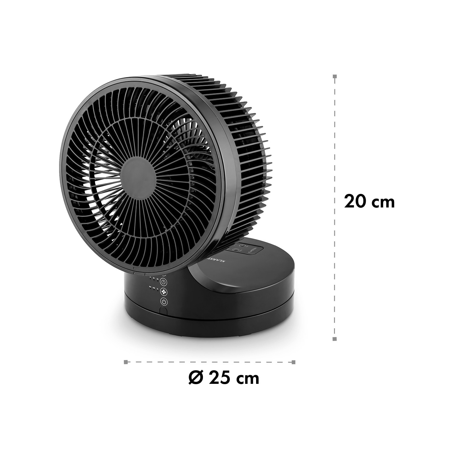 Touchstream Ventilateur de table silencieux Ø 25cm 3 vitesses -noir 
