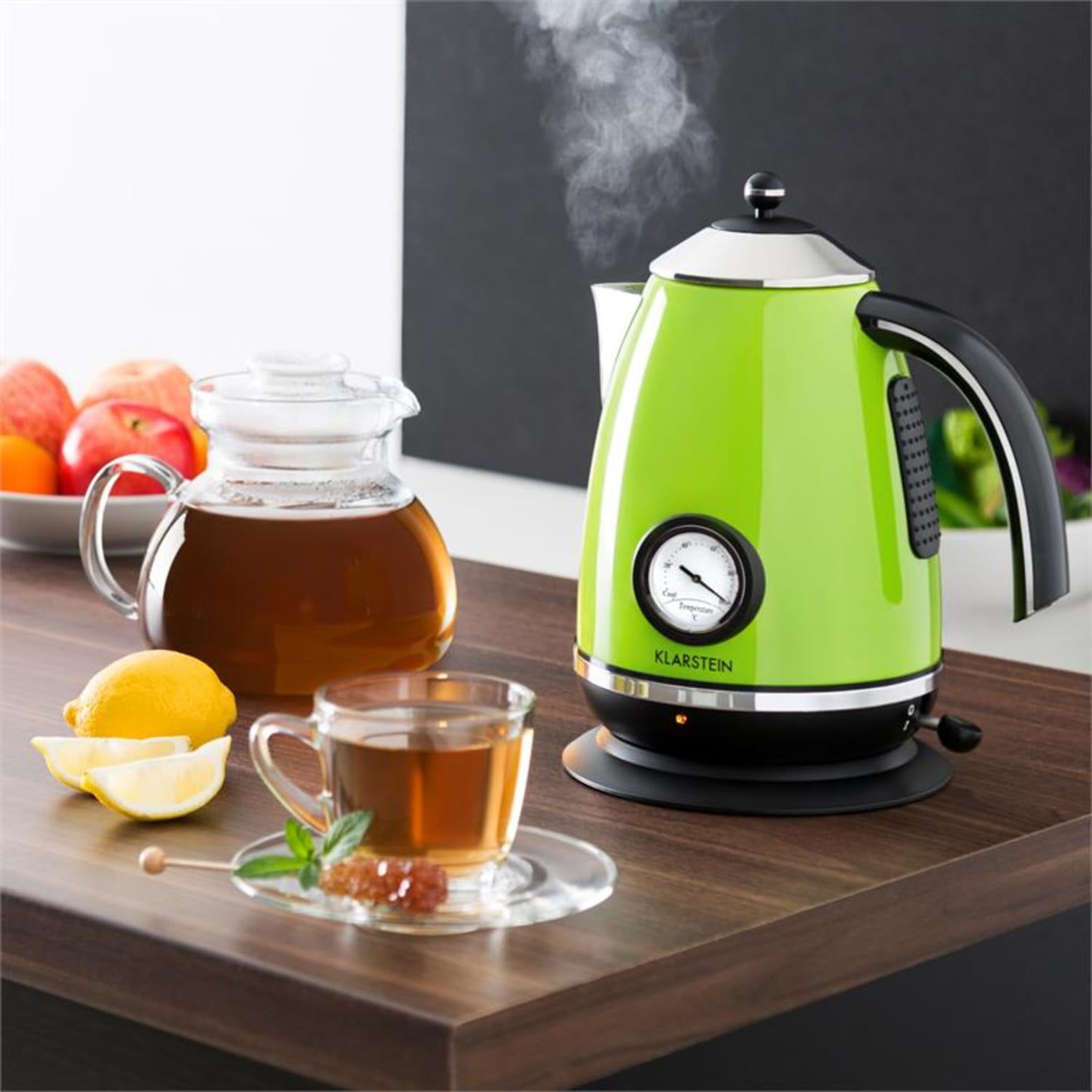 Klarstein TK7-AquavitachaletG, zelená, 2200 W, rychlovarná konvice, objem 1,7 l Limetkově zelená