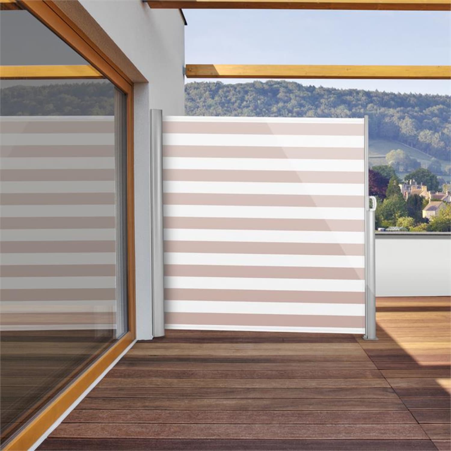 Bari 318 Marquesina Toldo lateral 300x180cm Aluminio Blanco crema 180 cm | Blanco Crema