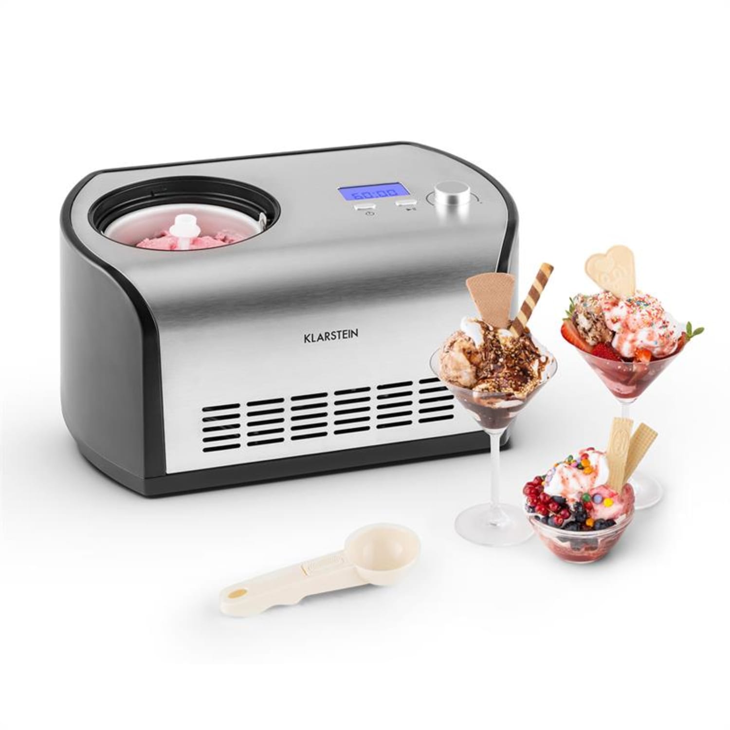 Snowberry & Choc Ice Cream Machine 1.2 litre stainless steel keep cool 