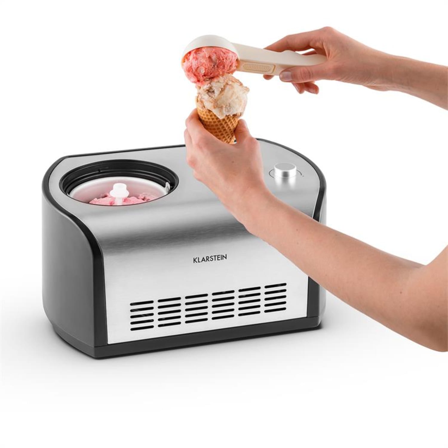 Snowberry & Choc Ice Cream Machine 1.2 litre stainless steel keep cool 
