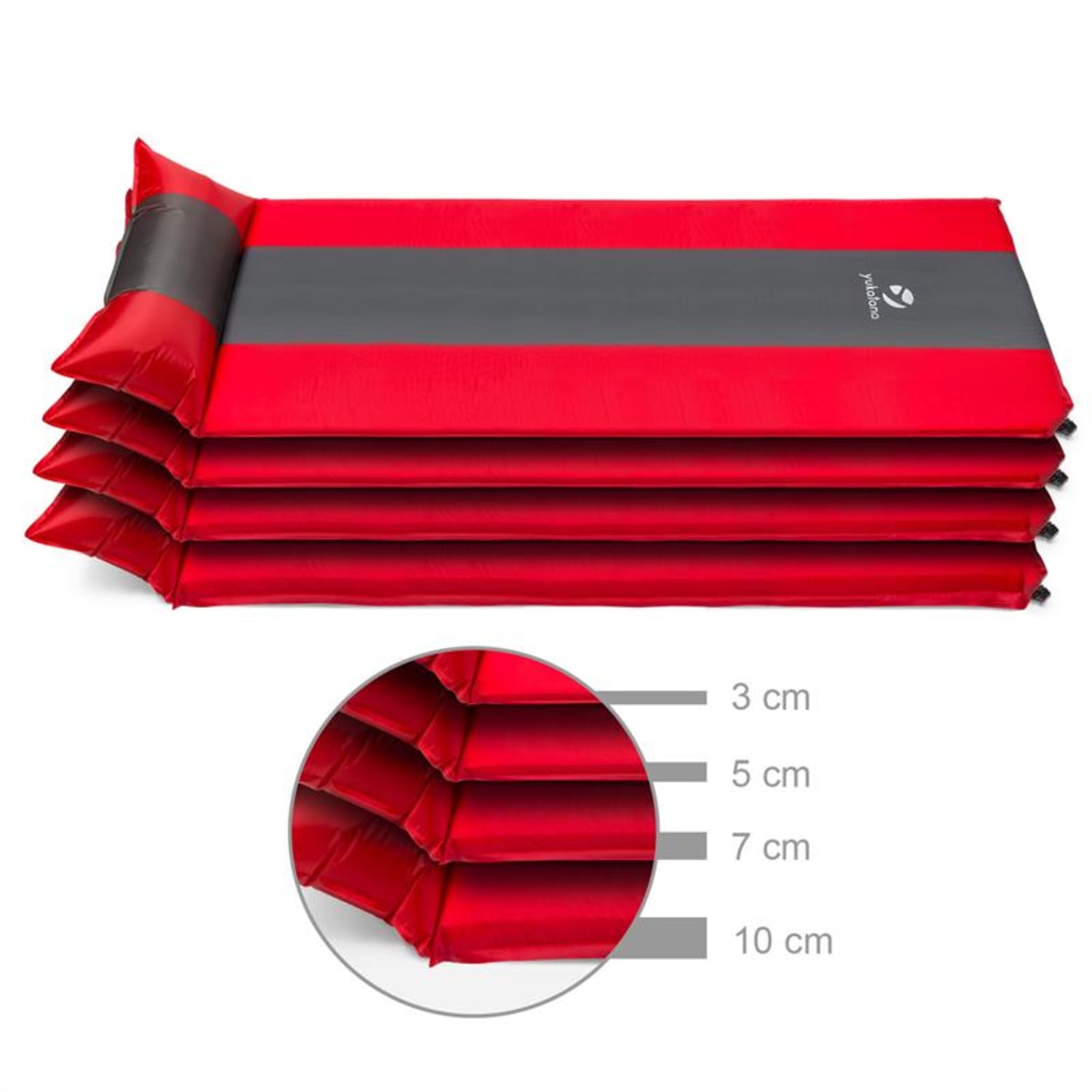 Goodsleep 7 Materassino Autogonfiabile 7cm Rosso-Grigio 7 cm