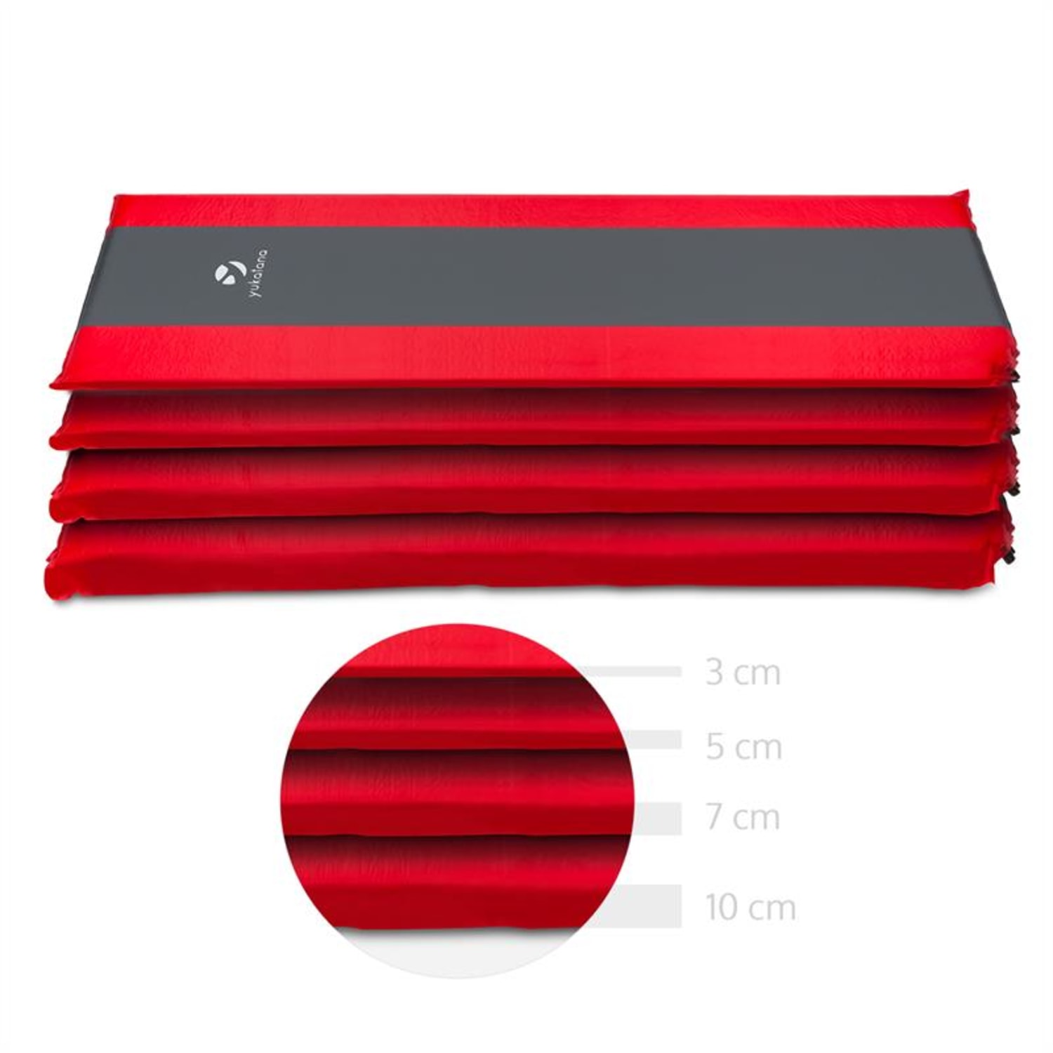 Bun Break 10 Isomatte dublu 10cm airbed pernaauto-gonflabila roșu-gri 10 cm