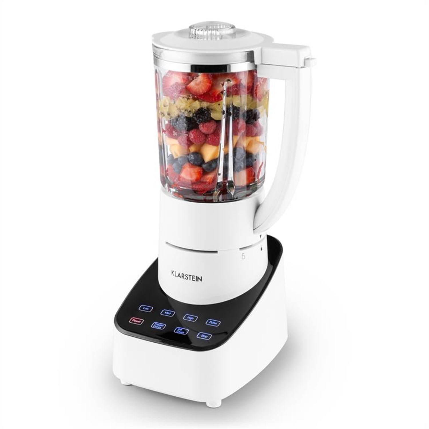 Klarstein Touch & Go, turmixgép, 700 W, 1,5 l, üveg kancsó, érintésvezérlés, fehér Fehér