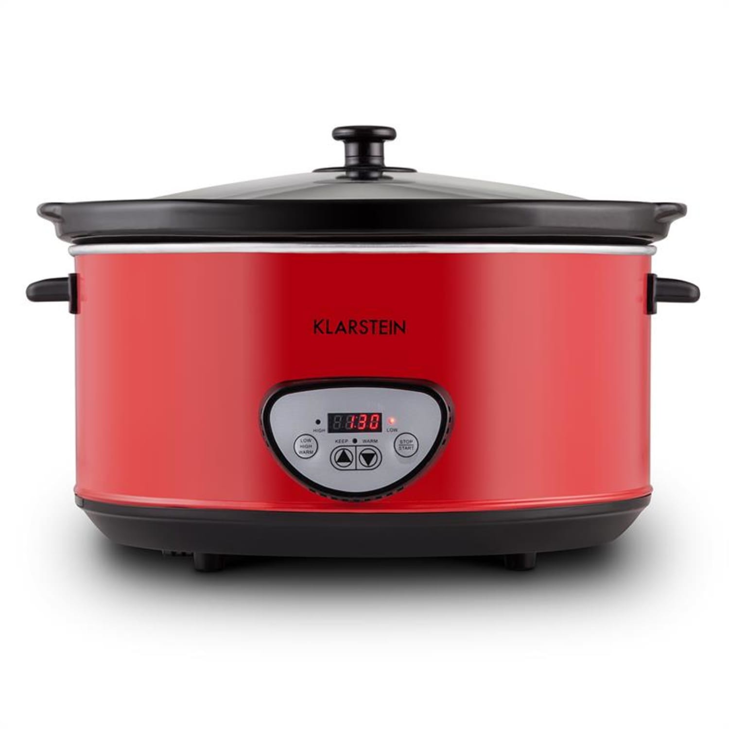 Klarstein Bankett Slow Cooker, piros, 320 W, lassú főzőedény, digitális, 6,5 liter 