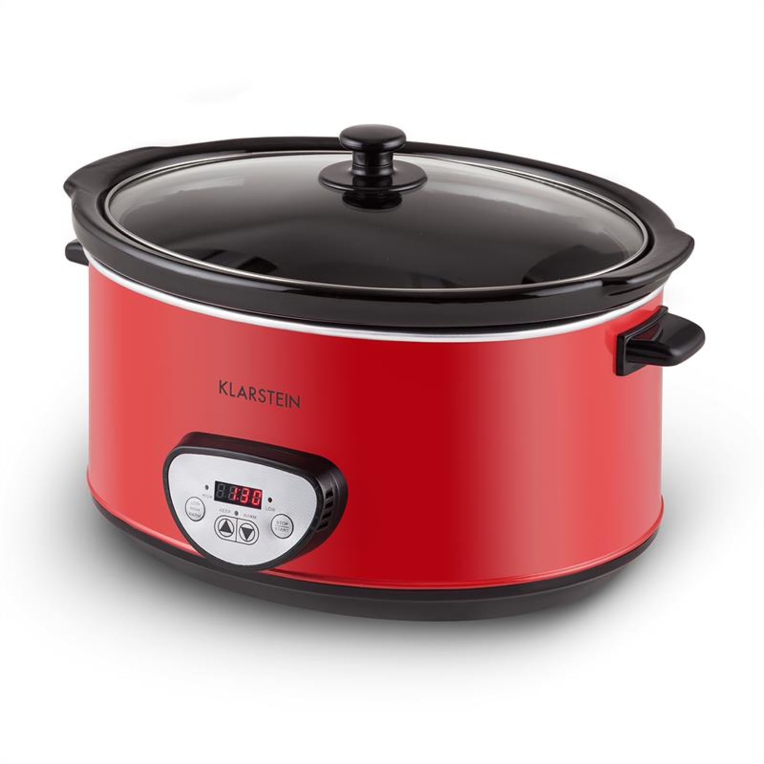 Klarstein Bankett Slow Cooker, piros, 320 W, lassú főzőedény, digitális, 6,5 liter 