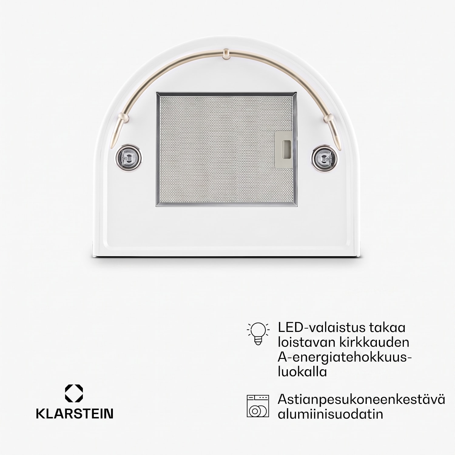 Lumio Primo retro-liesituuletin 60 cm 352 m³/h LED-valot 400 m³/h | Valkoinen