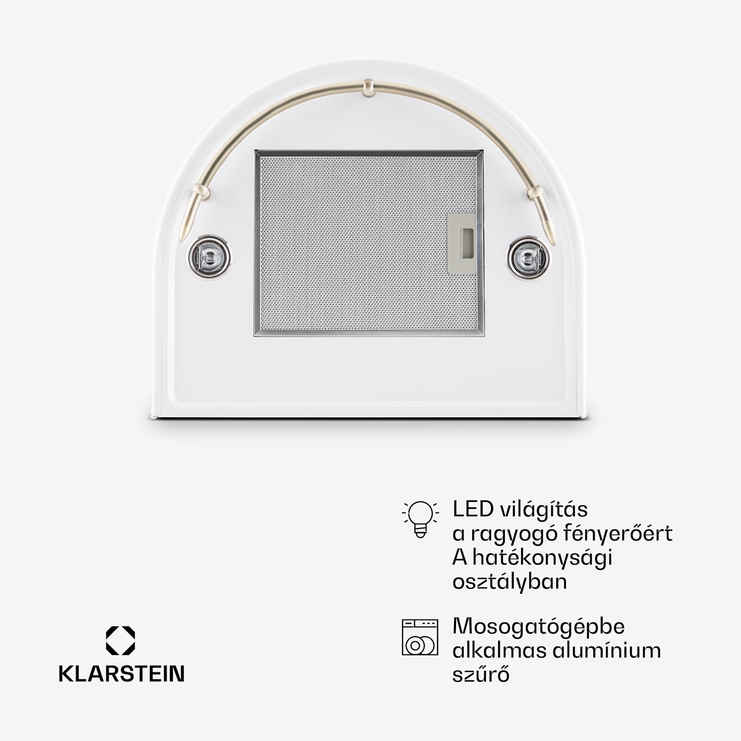 Lumio Primo, retro kéményes páraelszívó, 60 cm, 430 m³/ó, fehér Fehér