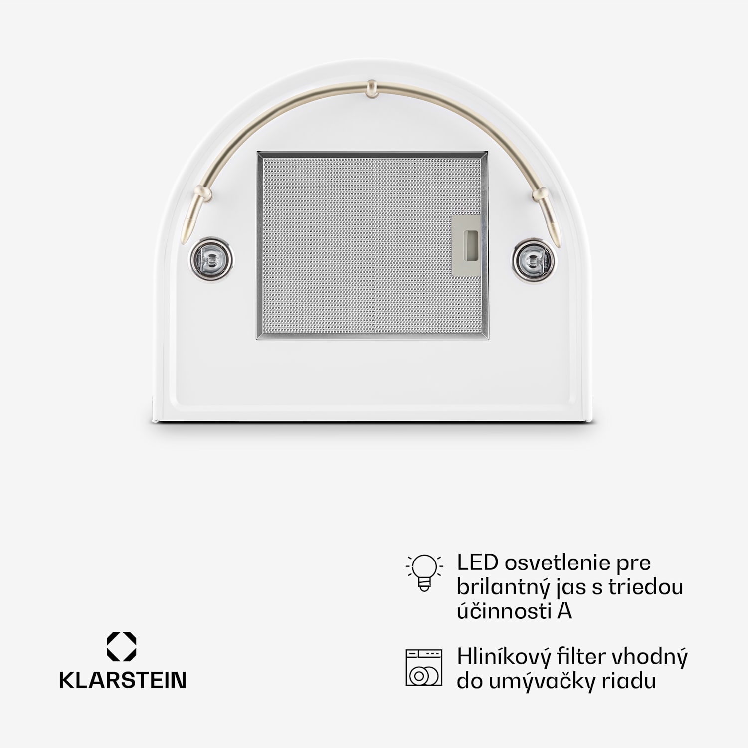Lumio Primo, digestor, 60 cm, komínový, 490 m³/h, retro dizajn, nehrdzavejúca oceľ, biely Biela