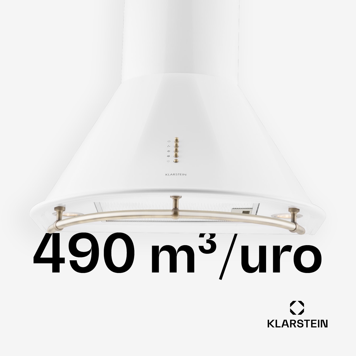 Lumio Primo, bel, 60 cm, 430 m3/h, retro sesalec pare za dimnik Bela