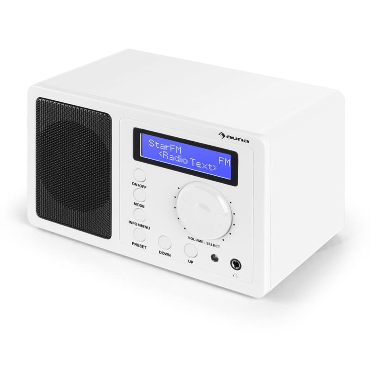 DR-130 BT, bílé, digitální rádio, bluetooth, DAB +, FM