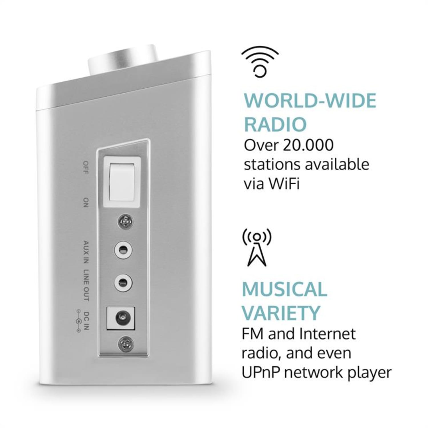 KR-200 radio de Internet cocina Sintonizador DAB Spotify wifi bajo mueble d Plata