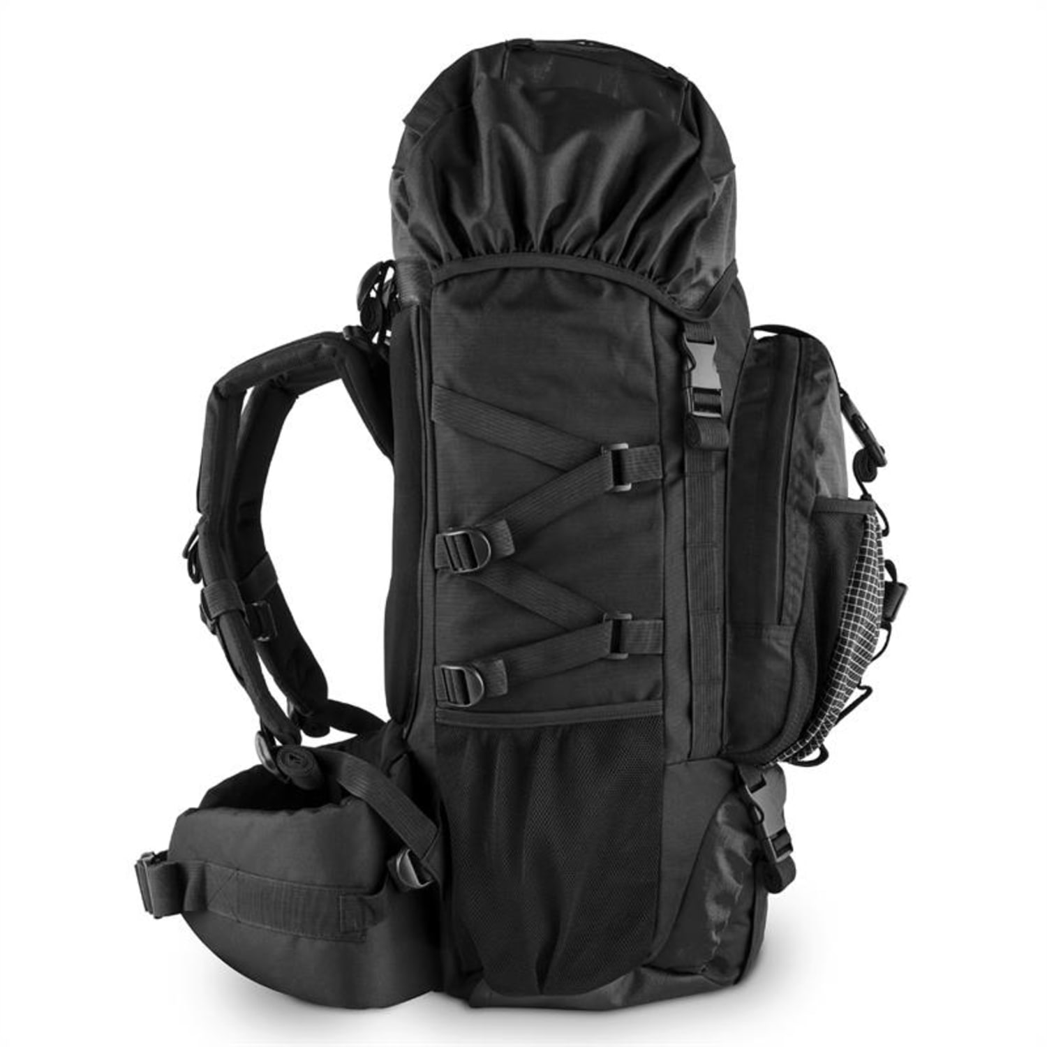 Thurwieser 2015 BK, turistický batoh s objemem 55 l, nylon, odolný vůči vodě Černá