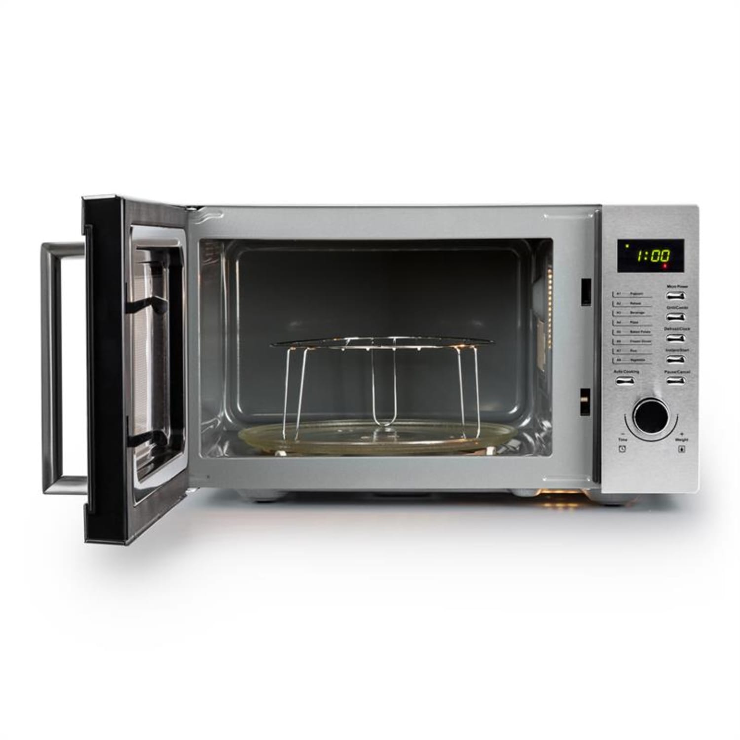Steelwave kuchenka mikrofalowa 23l 800W grill 1000W stal nierdzewna Bez ramy