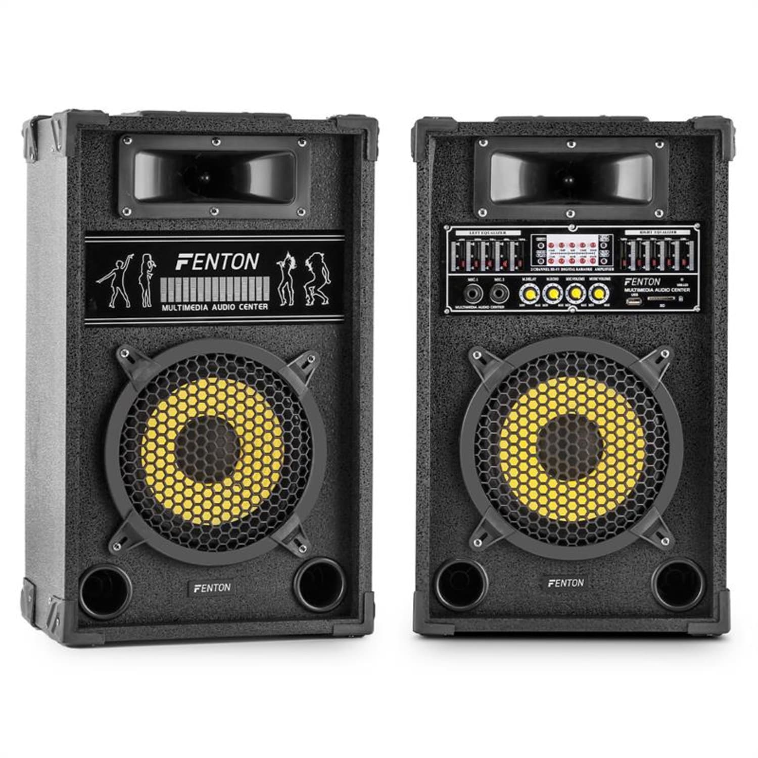 Fenton / SkyTec SPA800Y Paire d'enceintes de sono 20 cm (8") 600W max. USB SD MP 