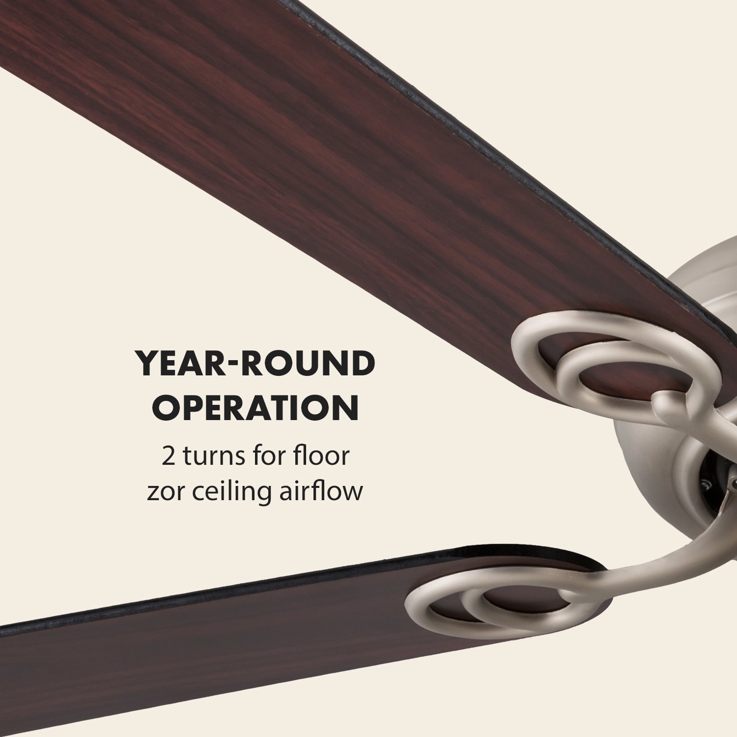 Klarstein Charleston, 60W, stropní ventilátor se třemi svítidly, 122 cm, dřevěná ramena, nerezavějící ocel 