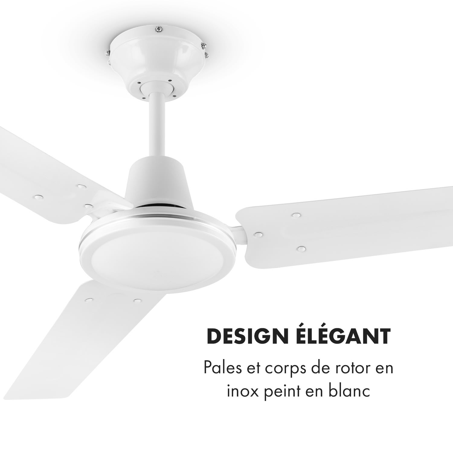 Spin Doctor ventilateur de plafond 122 cm 55 W 3 pales inox - blanc 