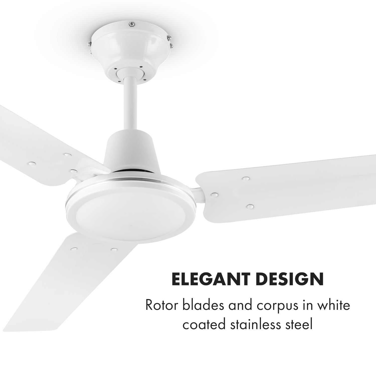 Spin Doctor, bijeli, 55W, stropni ventilator, 122 cm, 3 krila, od nehrđajućeg čelika Bijela