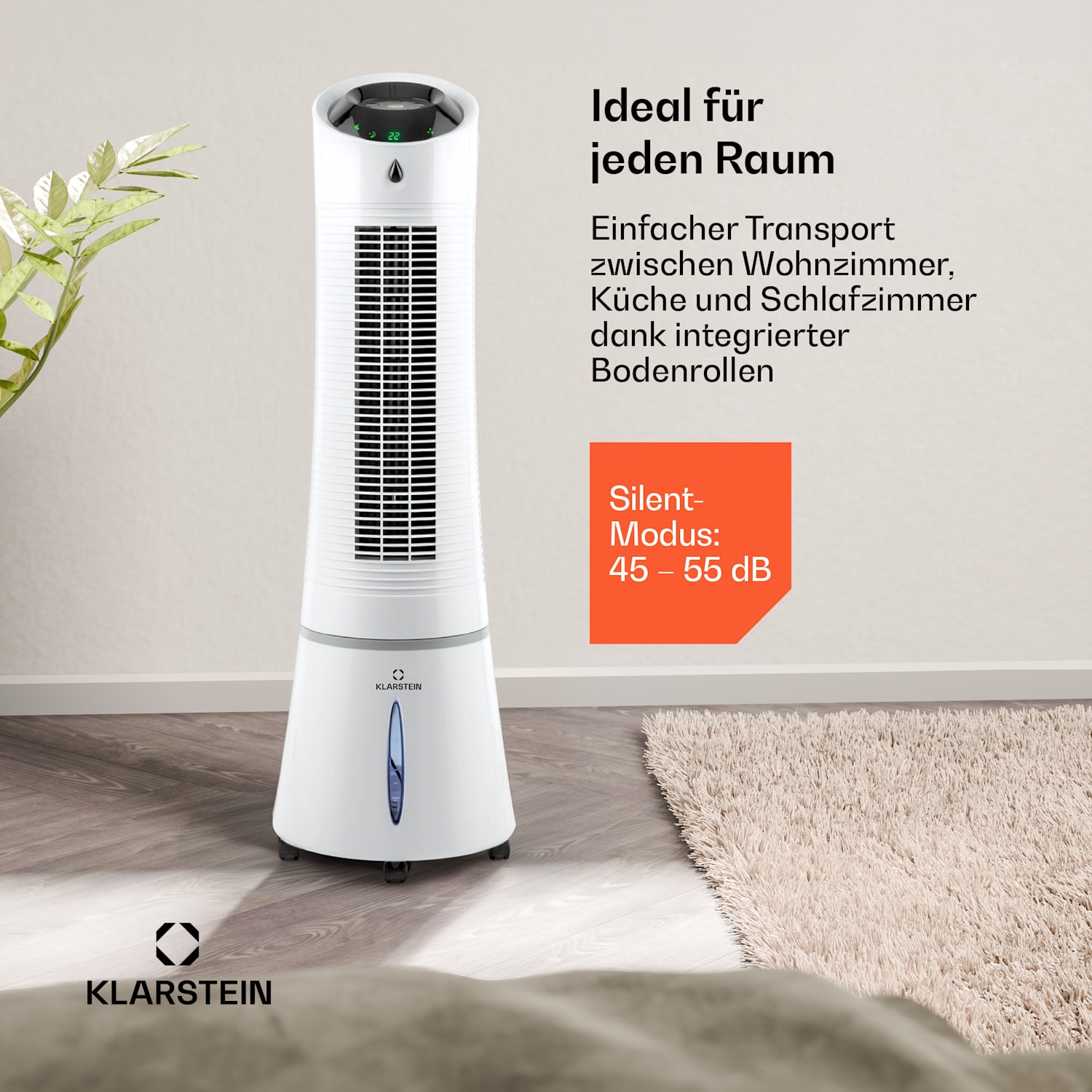 Skyscraper Ice 4-in-1 Luftkühler Ventilator 180 m³/h 30 W Oszillation mobil Fernbedienung 