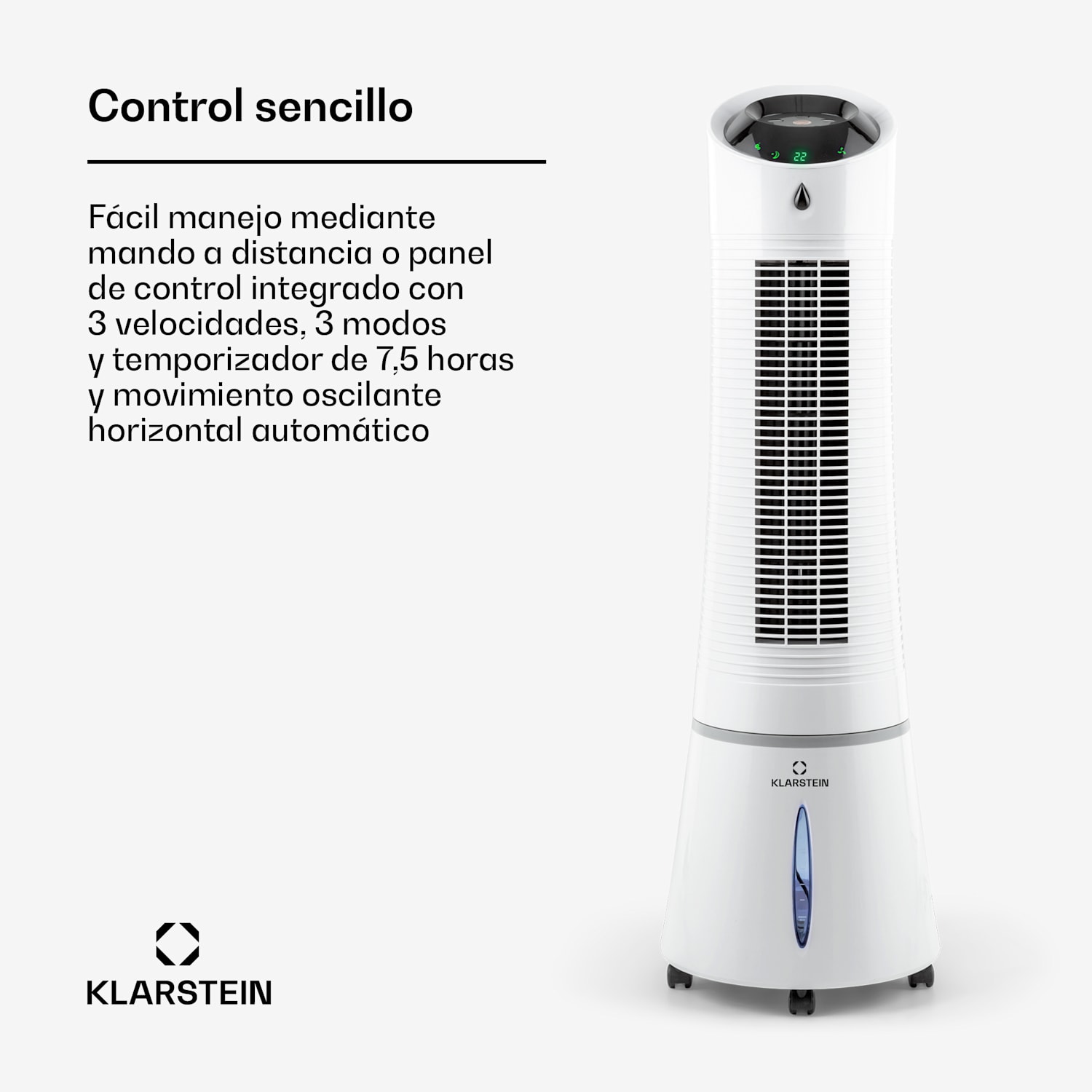 Skyscraper Ice enfriador de aire 4 en 1 ventilador 180 m³/h 30 W oscilación mando a distancia móvil 180 m³/h | Ne | Blanco