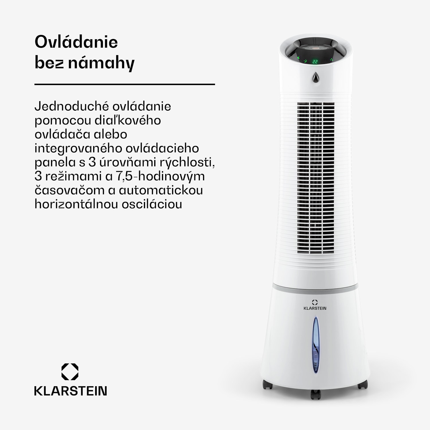 Skyscraper Ice, 4 v 1 ochladzovač vzduchu, ventilátor, čistička vzduchu, zvlhčovač, 45 W, 180 m³/h, oscilácia, mobilný, diaľkové ovládanie 180 m³/h | Ne | Biela