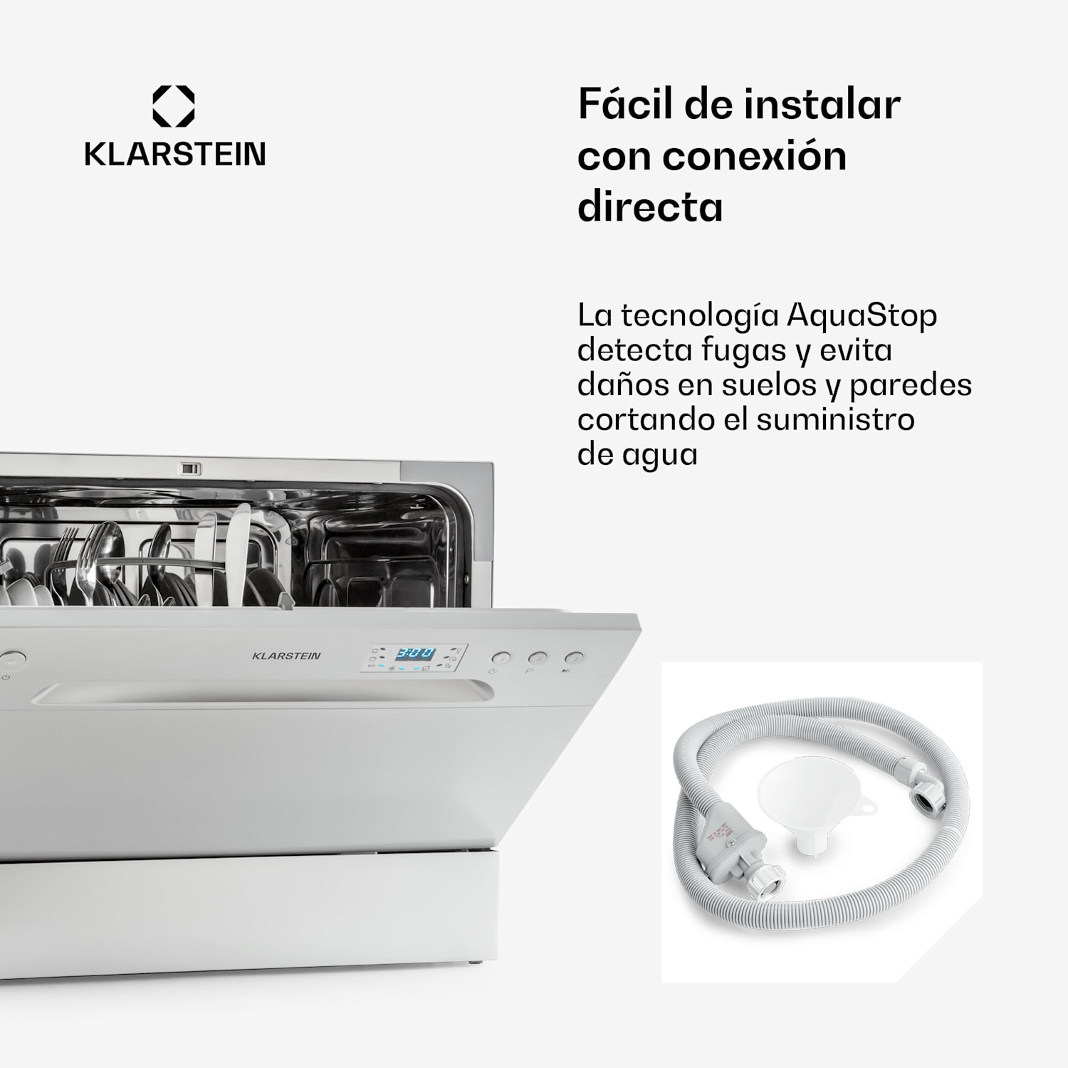 Amazonia 6 Lavavajillas 1380W para 6 juegos de loza con teclas de control Plata Metálica