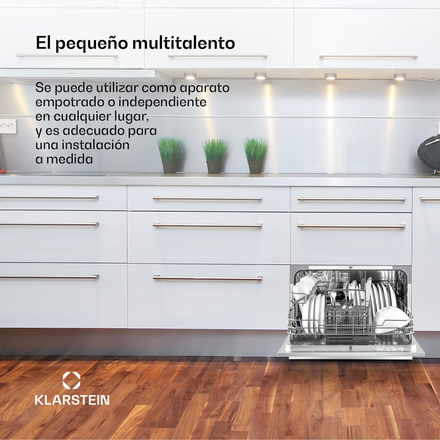 Amazonia 6 Lavavajillas 1380W para 6 juegos de loza con teclas de control Plata Metálica