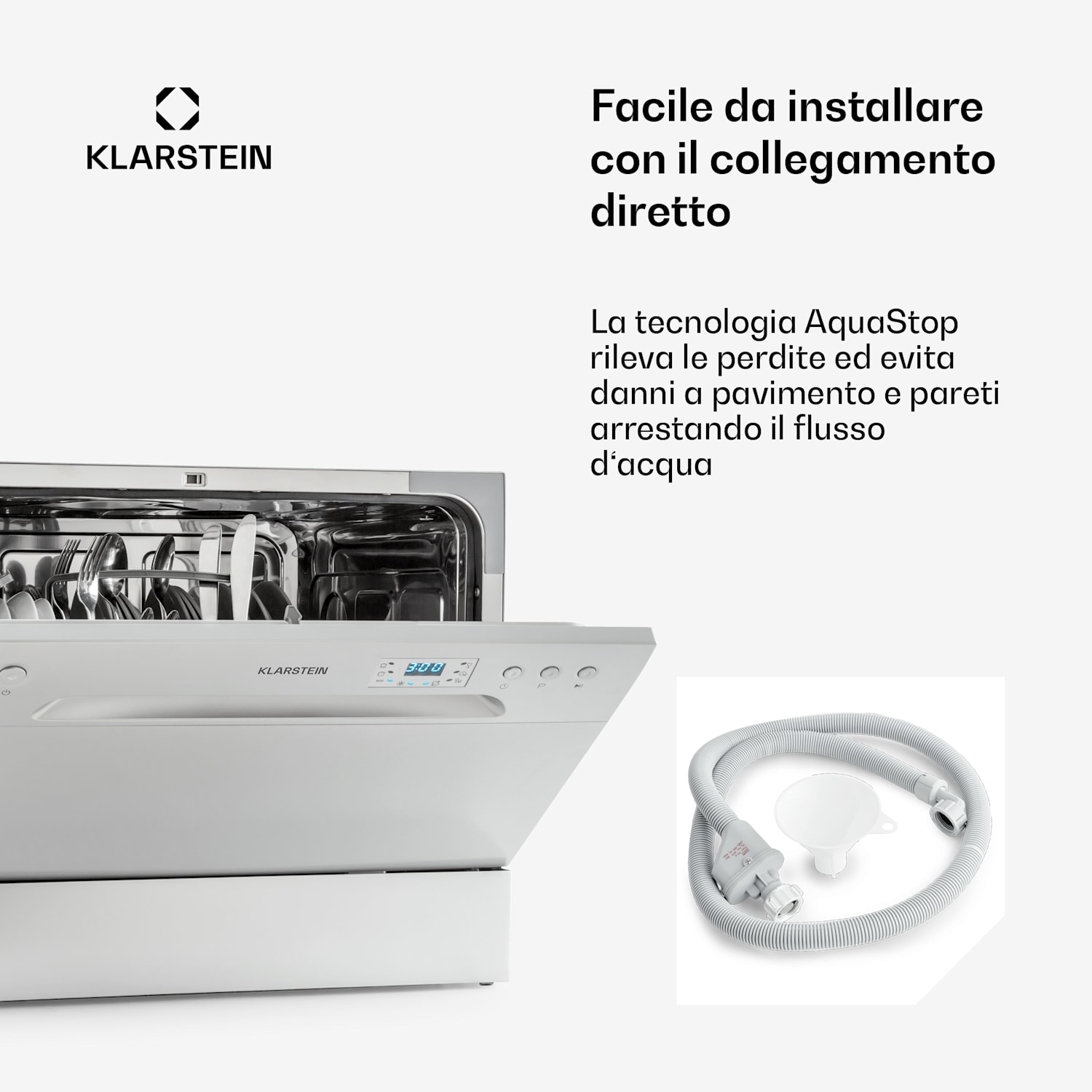 Amazonia 6 Lavastoviglie 1380W 6 coperti Pannello con pulsanti Argento metallizzato