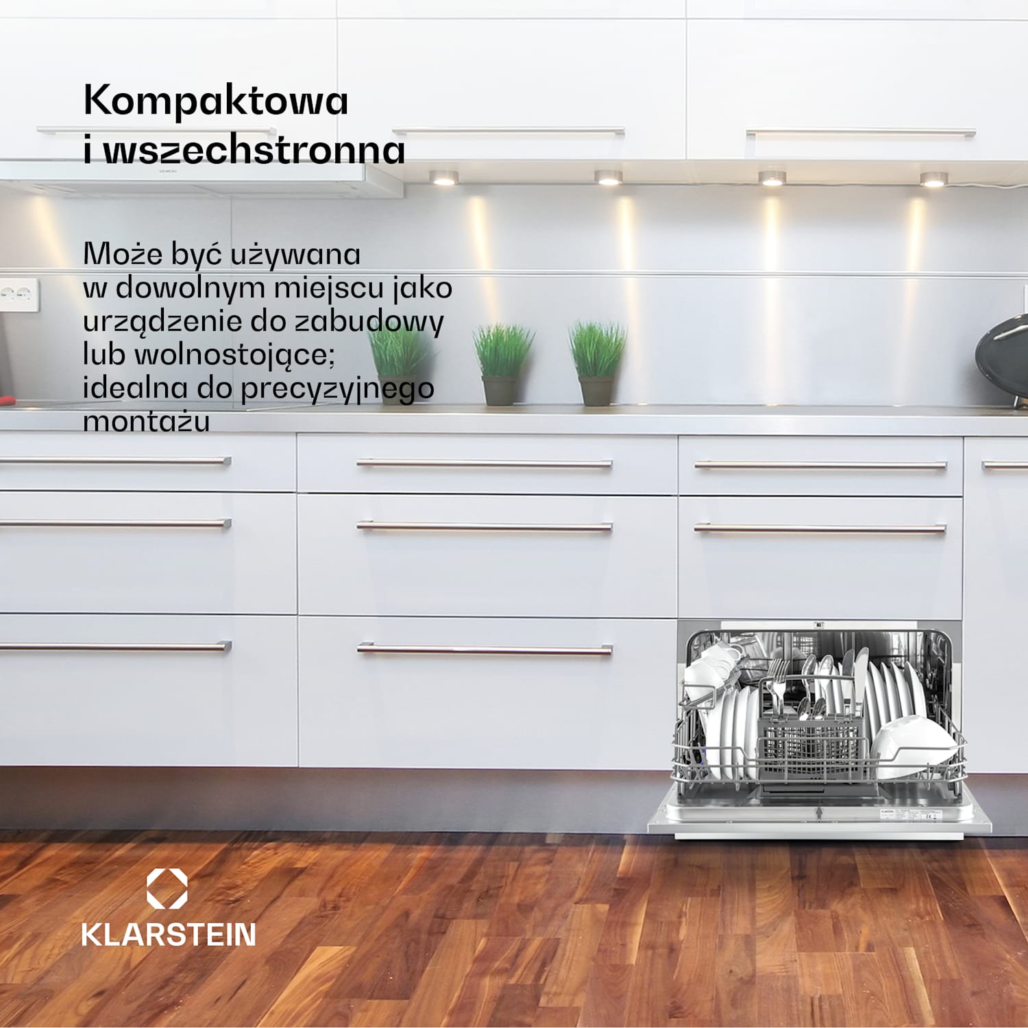 Amazonia 6, zmywarka do naczyń stołowa, klasa energetyczna F, 49 dB, 1380 W Srebrny Metal