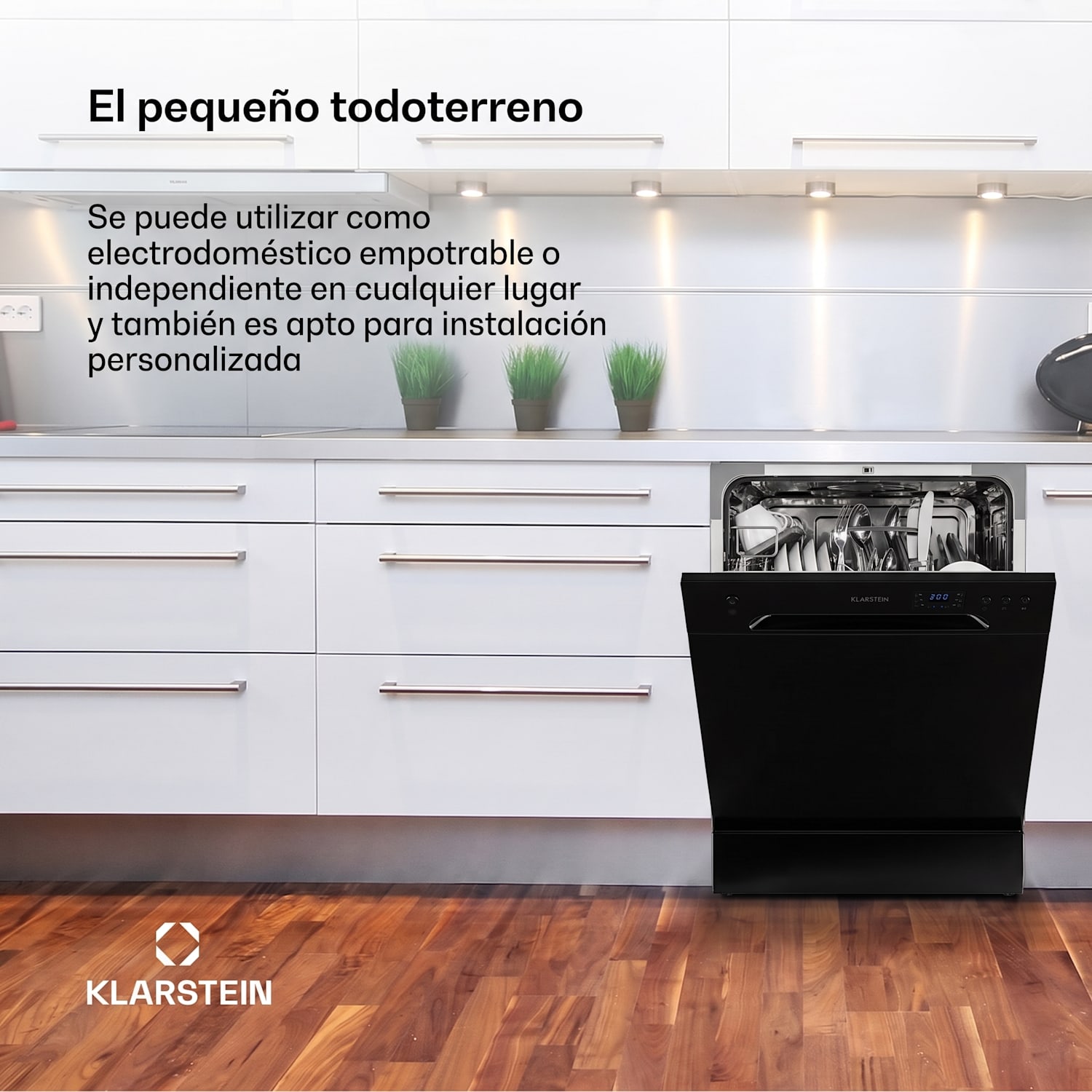 Amazonia 6 Lavavajillas 1380W para 6 juegos de loza con teclas de control Negro