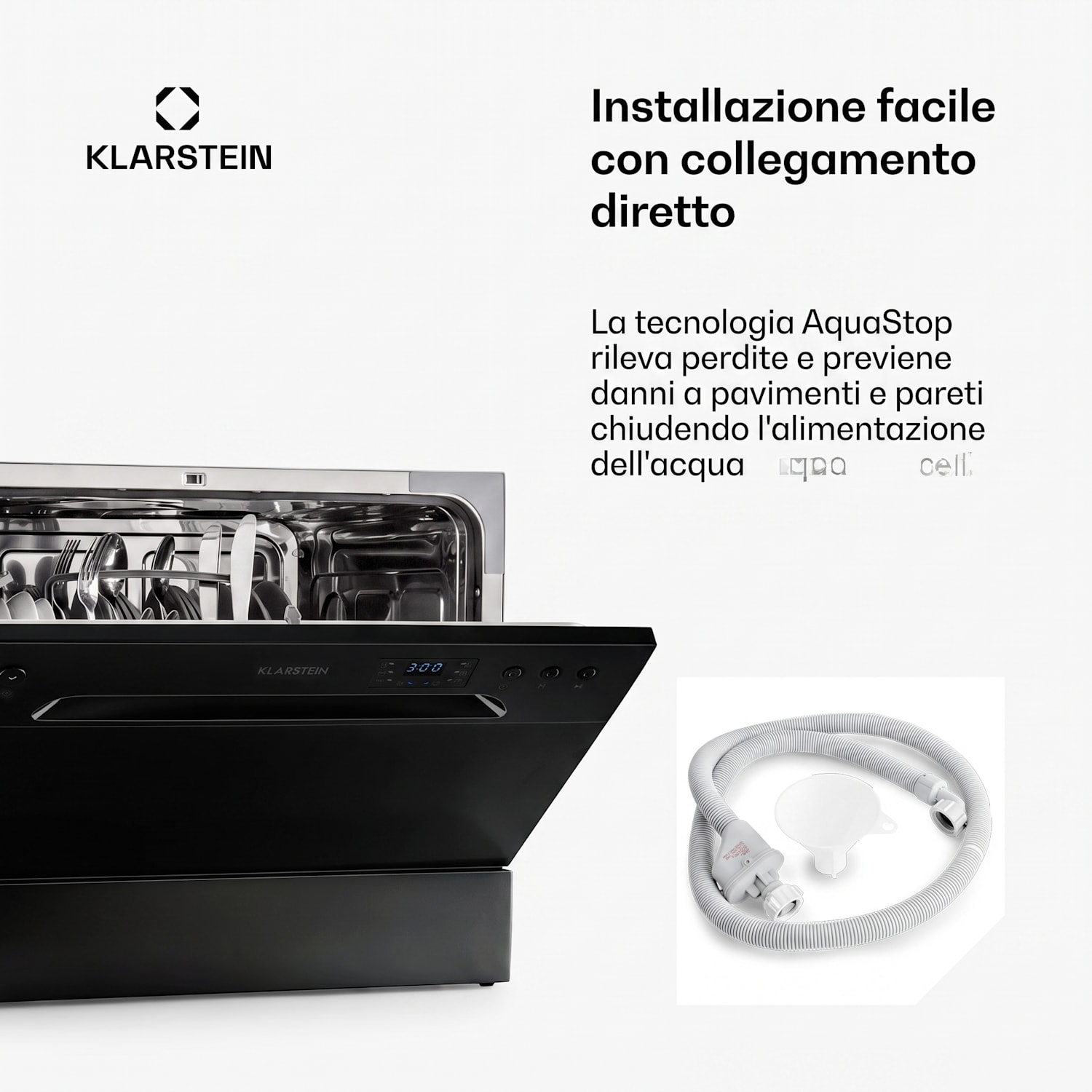 Amazonia 6 Lavastoviglie 1380W 6 coperti Pannello con pulsanti Nero