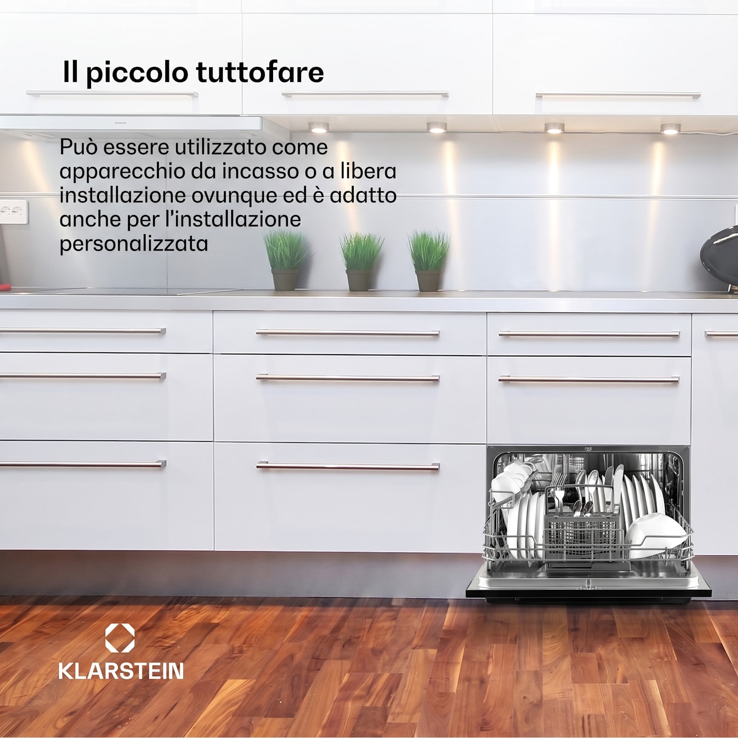 Amazonia 6 Lavastoviglie 1380W 6 coperti Pannello con pulsanti Nero