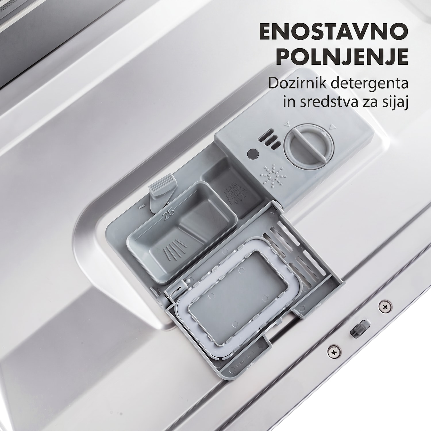 Amazonia 6, pomivalni stroj, 1380 W, F, 49 dB, 6 pogrinjkov, upravljanje s pritiskom na gumb Črna