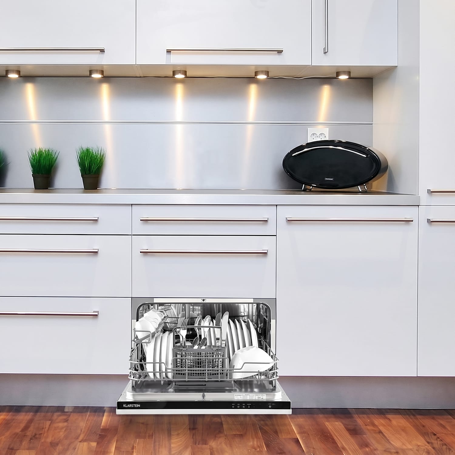 Amazonia 6 Dishwasher 1380W 6 place settings key operating section Black