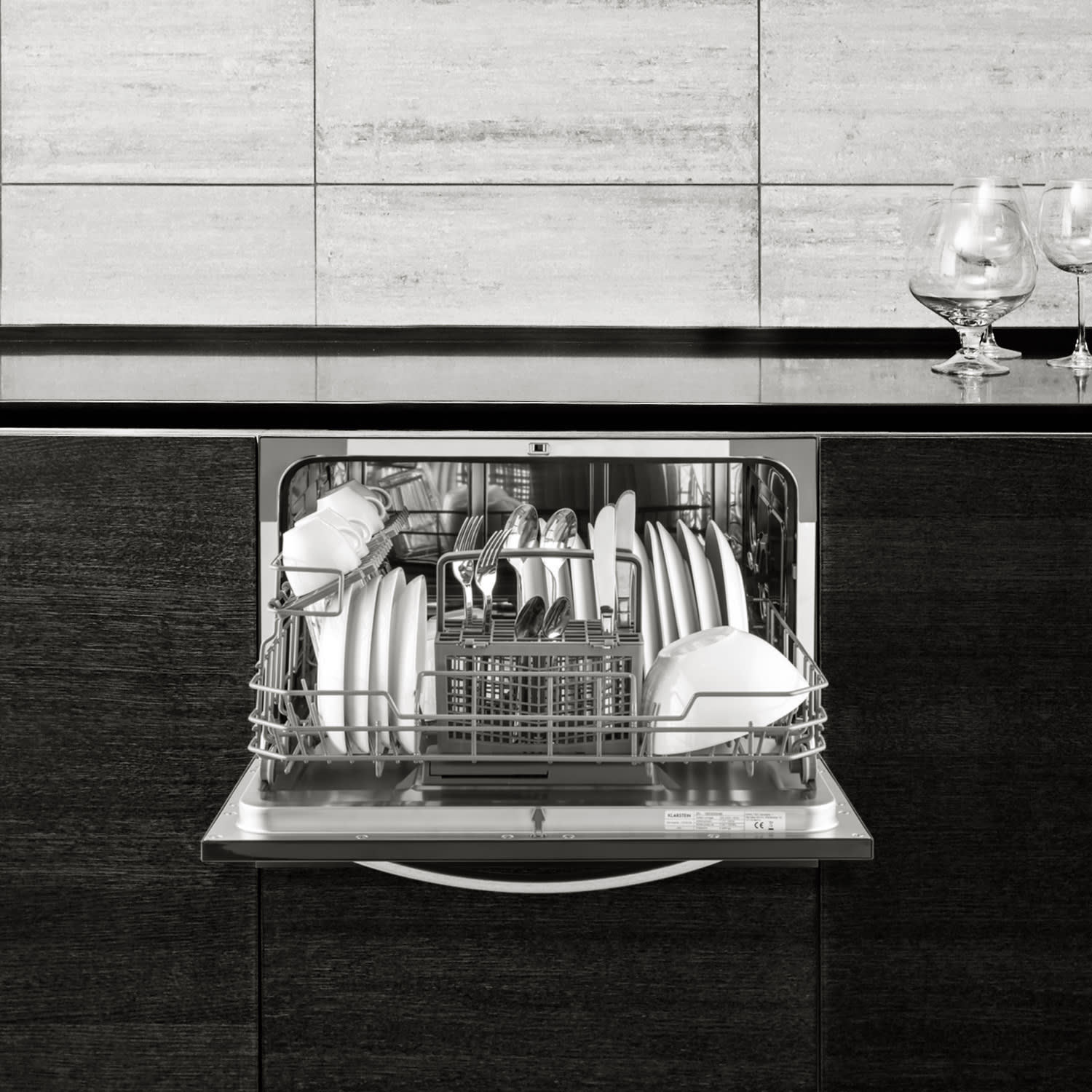 Amazonia 6 Luminance, 1380 W, F, namizni pomivalni stroj, 6 kompletov posode Črna