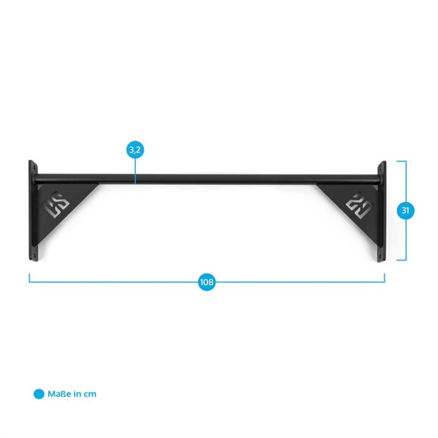 Single Bar 108 drążek do podciągania pojedynczy 108cm metal czarny 108 cm