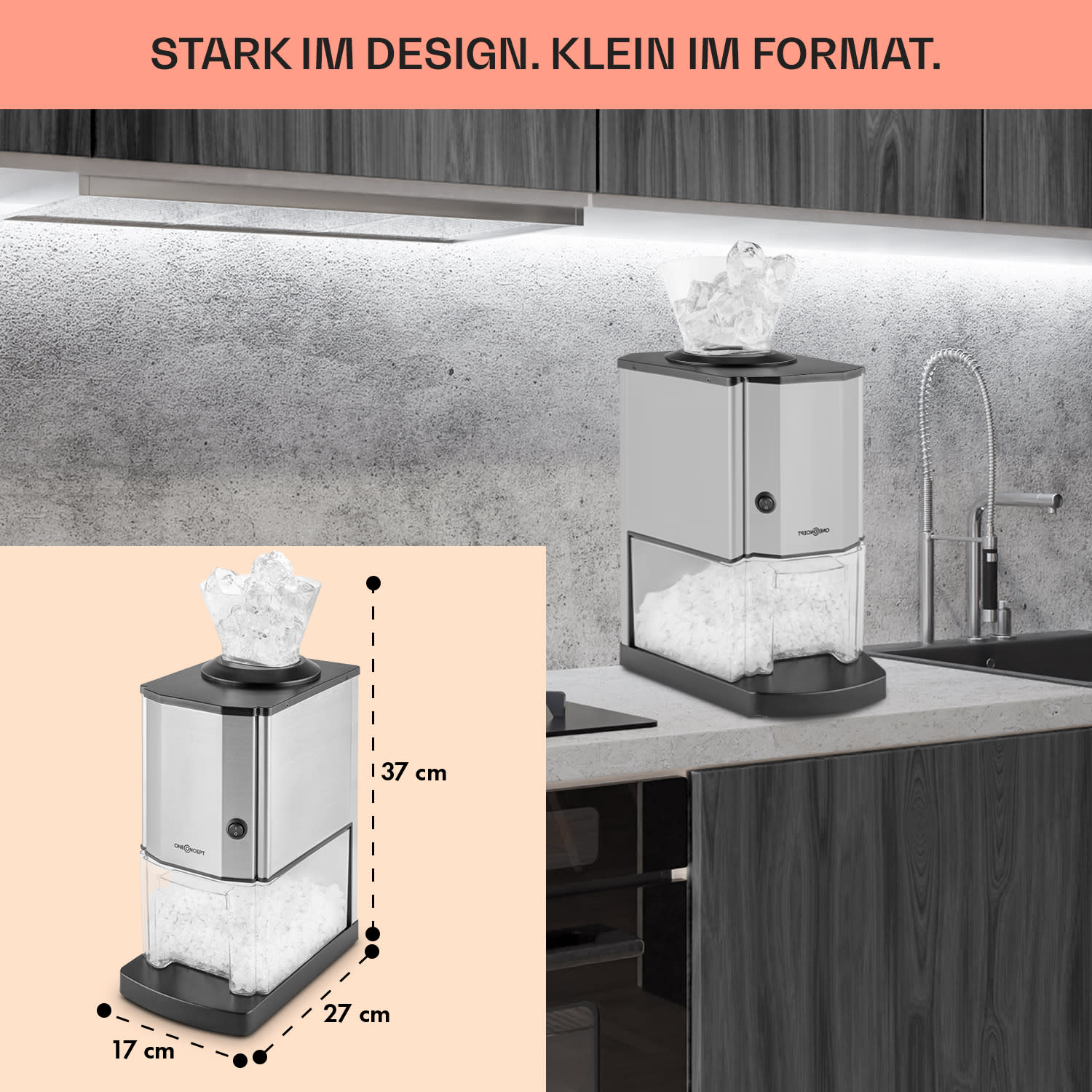 Icebreaker Ice Crusher 15kg/h 3,5Liter Eisbehälter Silber