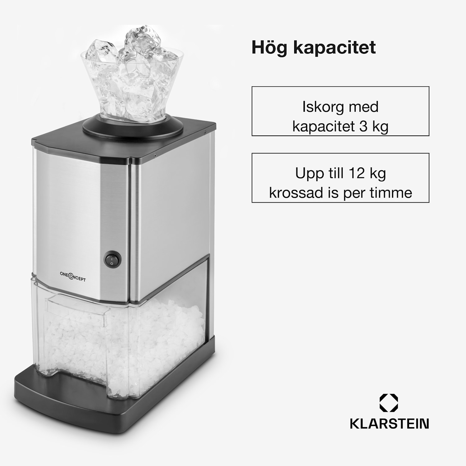 Icebreaker Ice Crusher 15kg/h 3,5 liter isbehållare rostfritt stål Silver