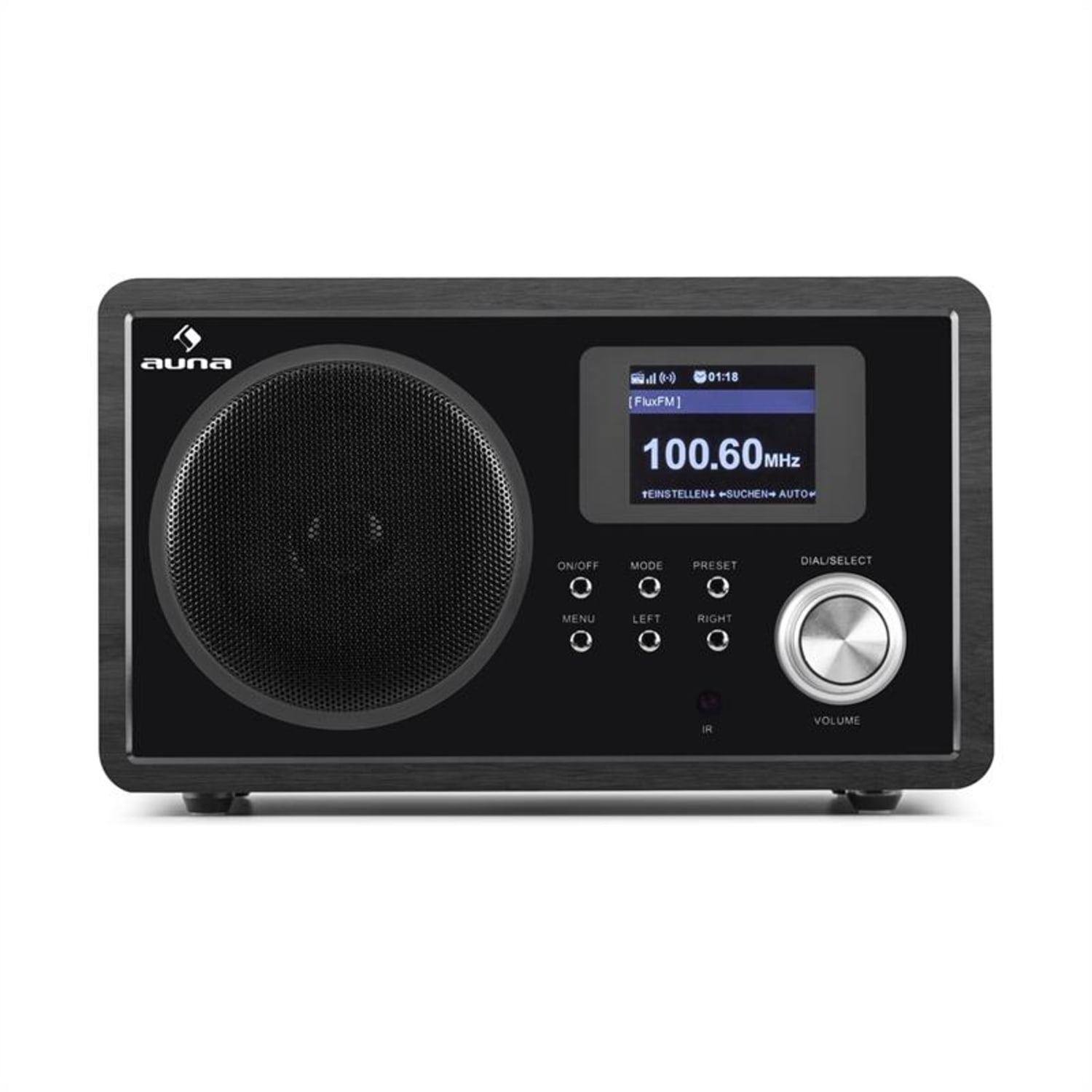 IR-150 Radio por Internet VHF DLNA WLAN Retro Mando a distancia Negro 
